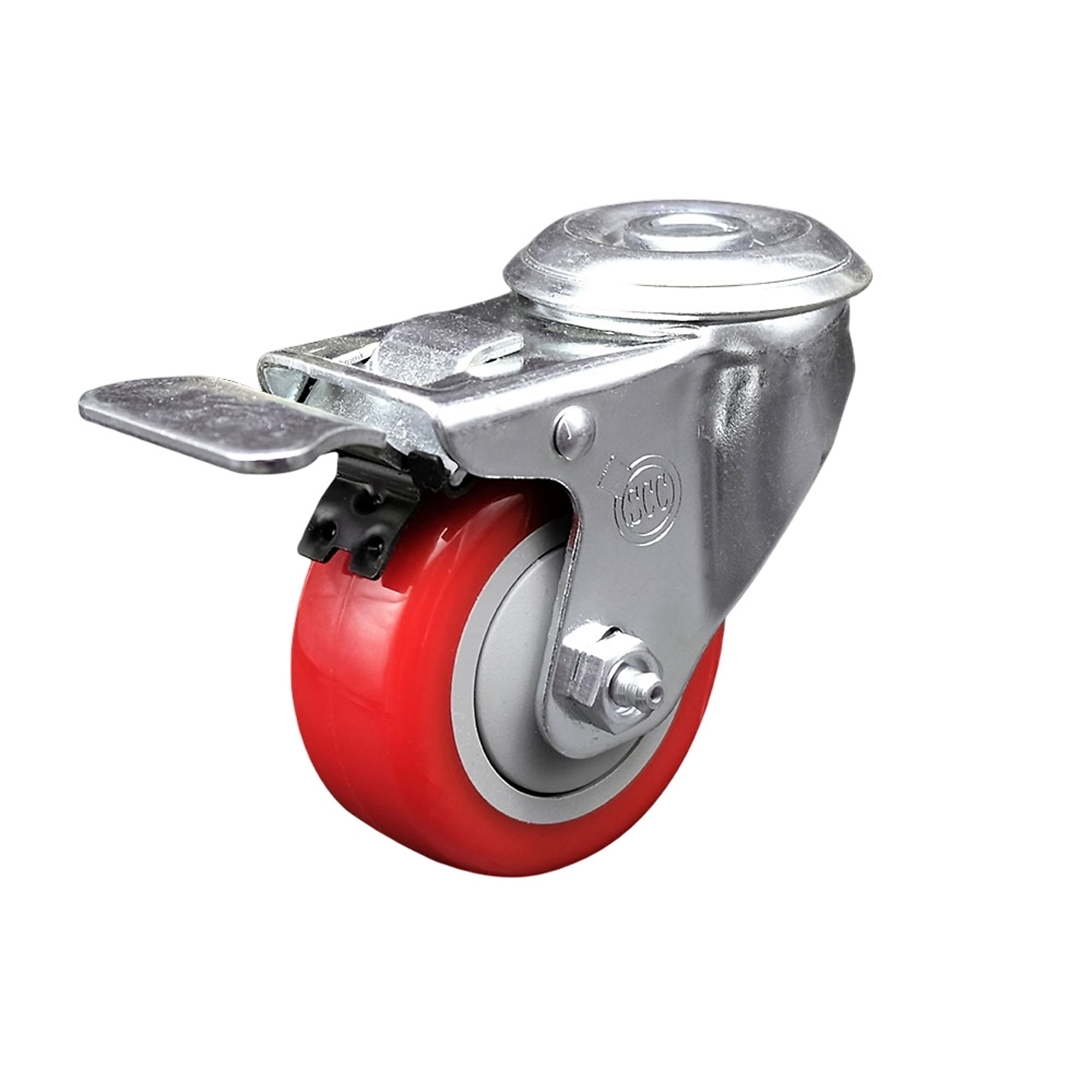 Service Caster, 3 1/2Inch x 1 1/4Inch Stem Caster, Wheel Diameter 3.5 in, Caster Type Swivel, Package (qty.) 1, Model SCC-BHTTL20S3514-PPUB-RED