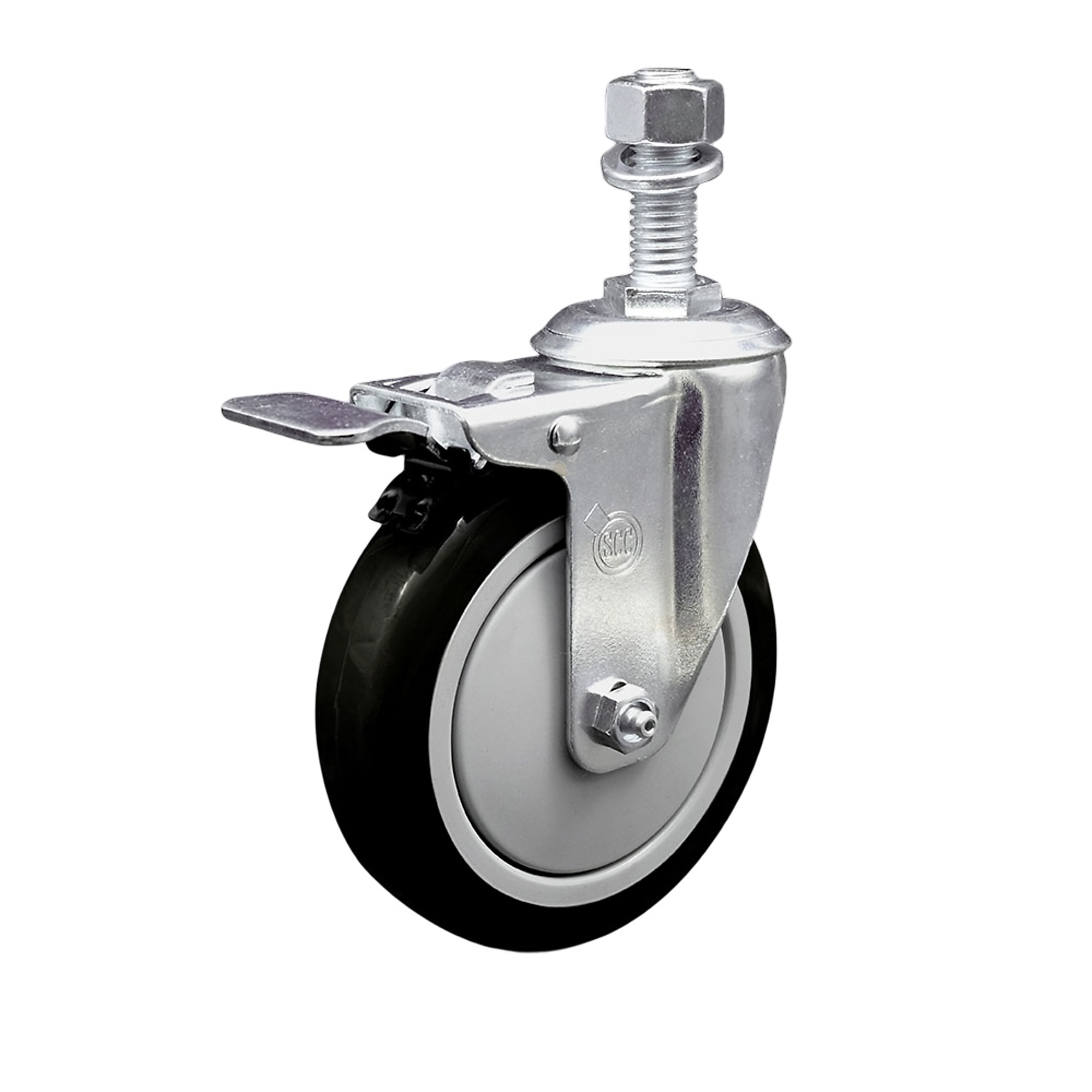 Service Caster, 5Inch x 1 1/4Inch Stem Caster, Wheel Diameter 5 in, Caster Type Swivel, Package (qty.) 1, Model SCC-SSTSTTL20S514-PPUB-BLK-M1215