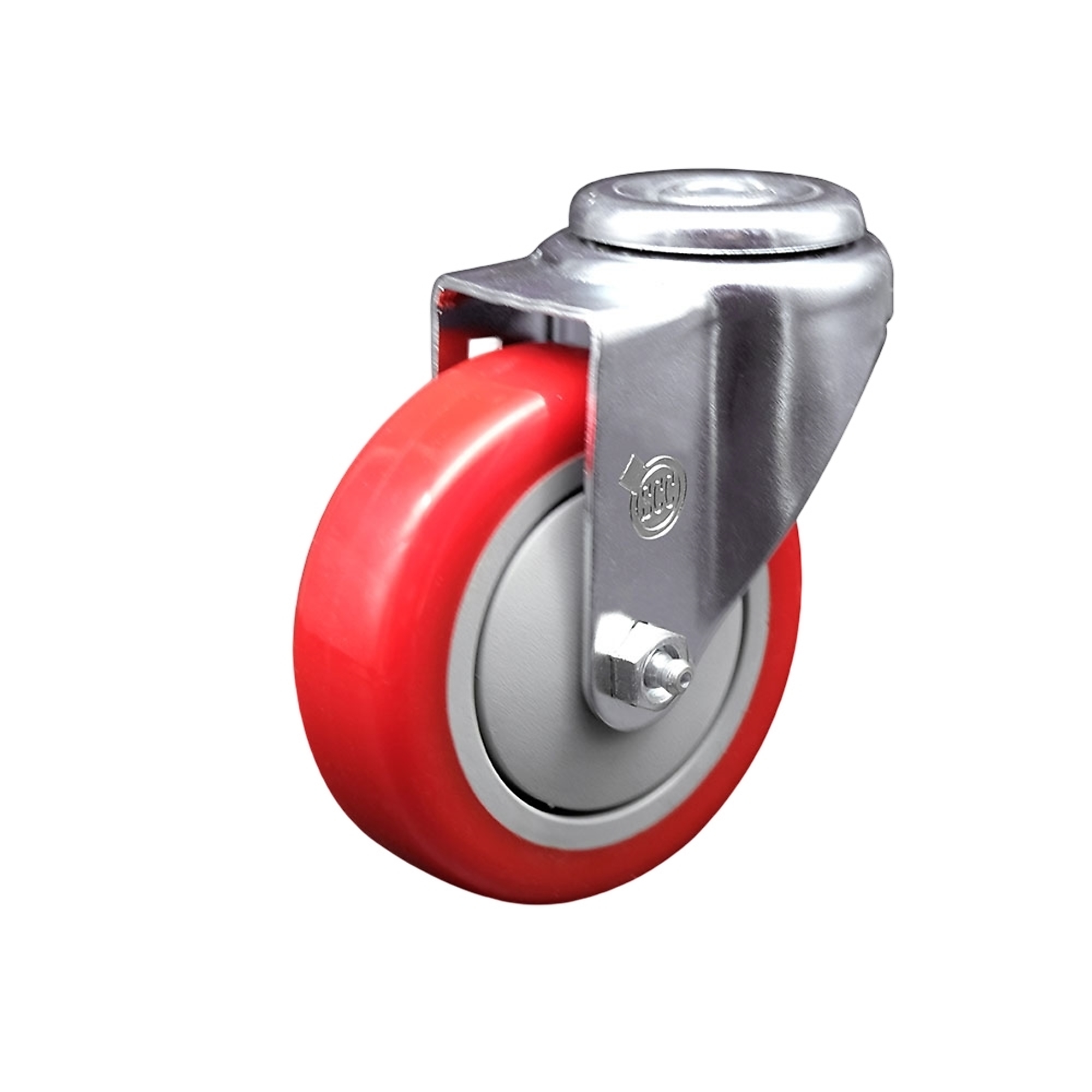 Service Caster, 4Inch x 1 1/4Inch Stem Caster, Wheel Diameter 4 in, Caster Type Swivel, Package (qty.) 1, Model SCC-BH20S414-PPUB-RED