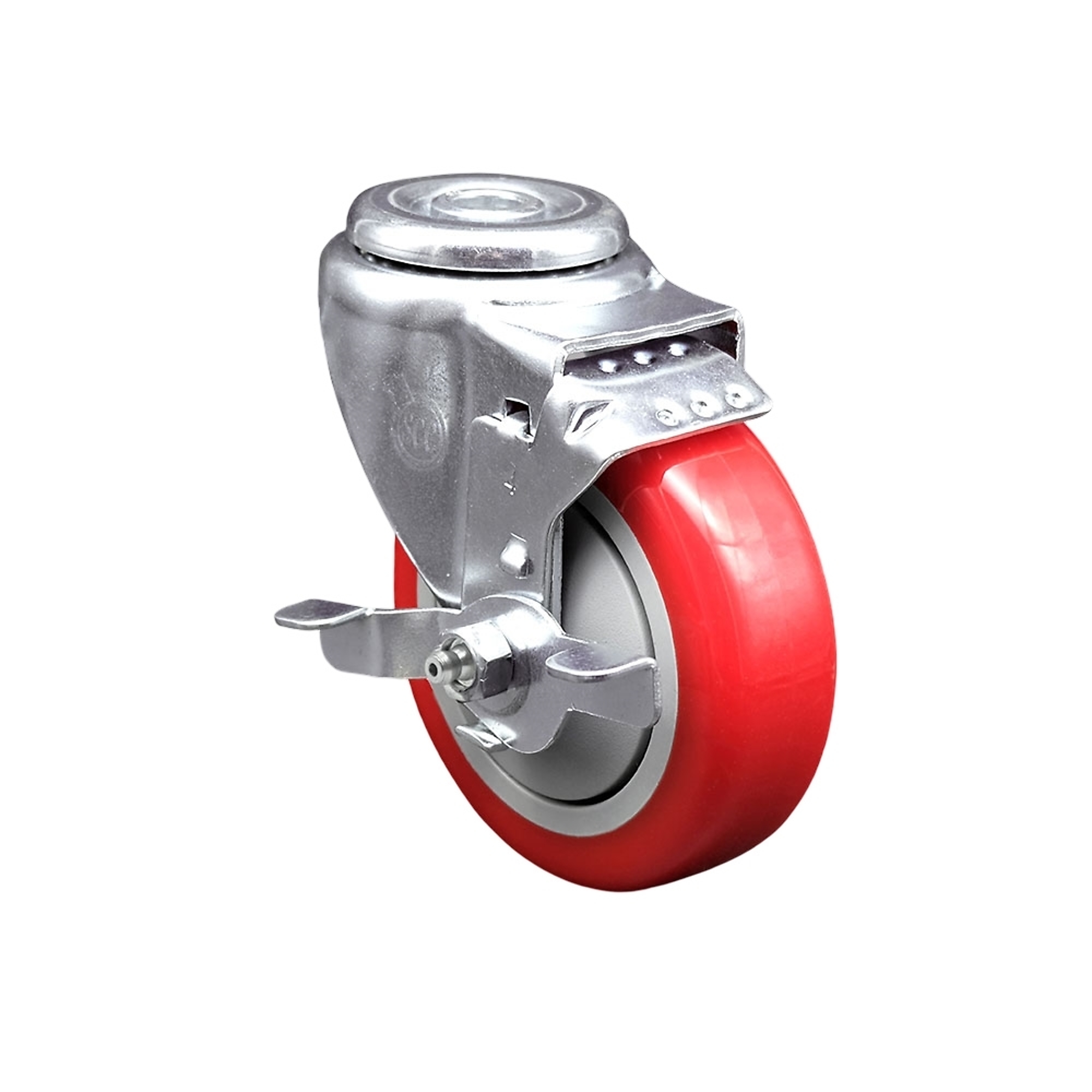 Service Caster, 4Inch x 1 1/4Inch Stem Caster, Wheel Diameter 4 in, Caster Type Swivel, Package (qty.) 1, Model SCC-BH20S414-PPUB-RED-TLB