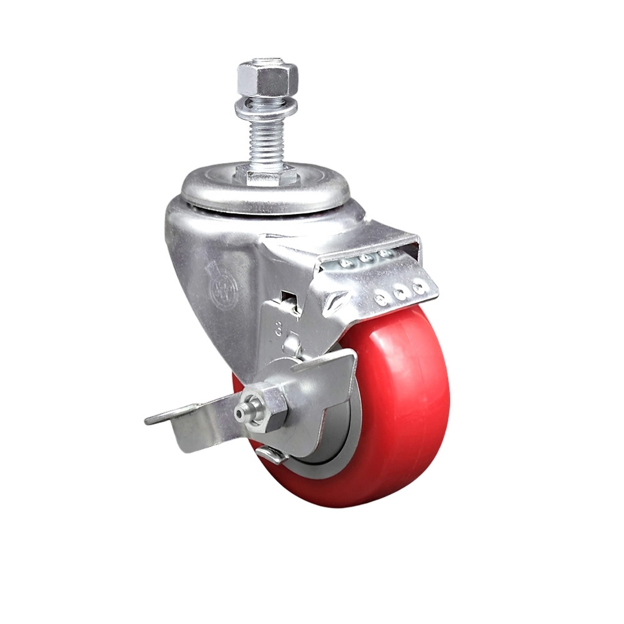 Service Caster, 3 1/2Inch x 1 1/4Inch Stem Caster, Wheel Diameter 3.5 in, Caster Type Swivel, Package (qty.) 1, Model SCC-TS20S3514-PPUB-RED-TLB-