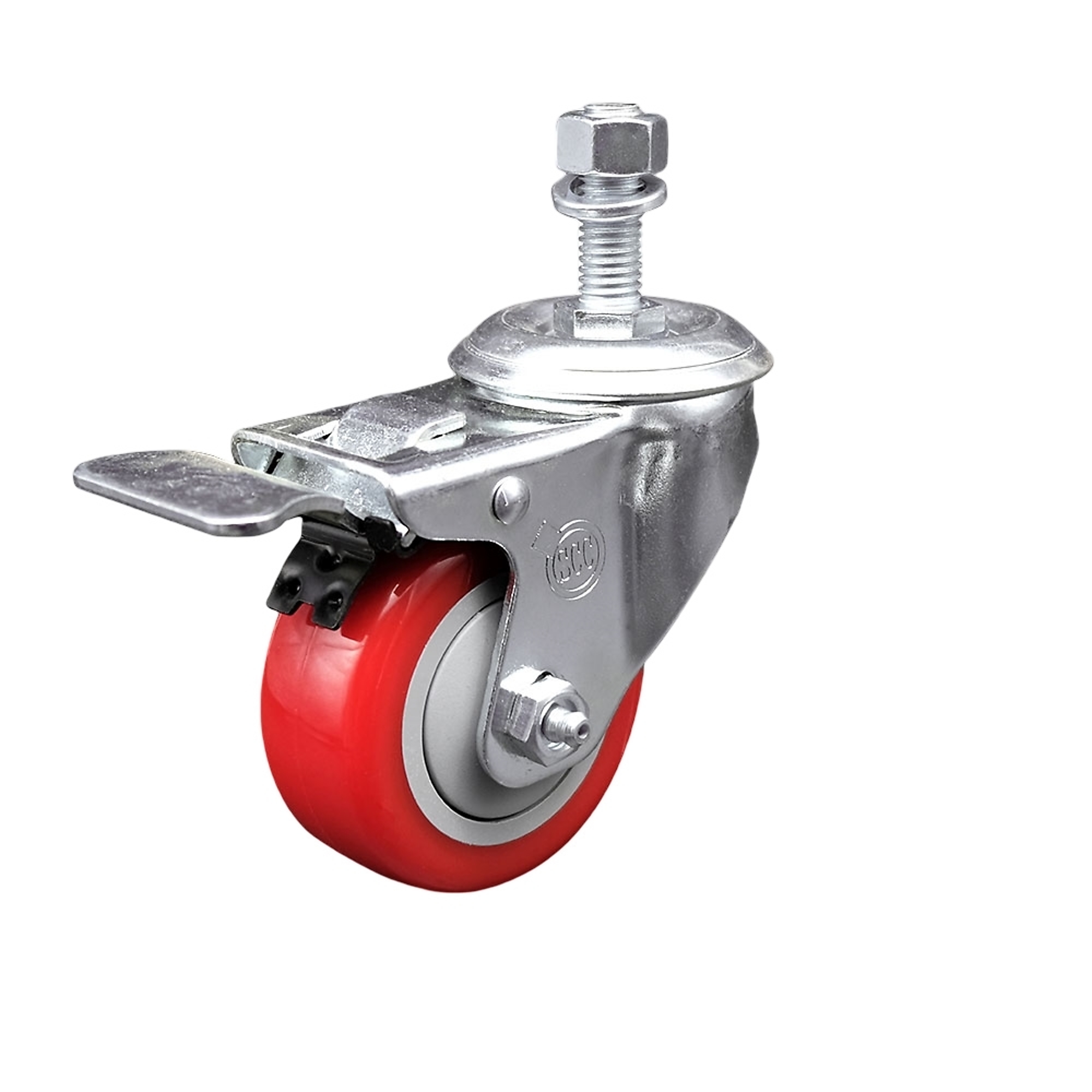 Service Caster, 3 1/2Inch x 1 1/4Inch Stem Caster, Wheel Diameter 3.5 in, Caster Type Swivel, Package (qty.) 1, Model SCC-TSTTL20S3514-PPUB-RED-121315