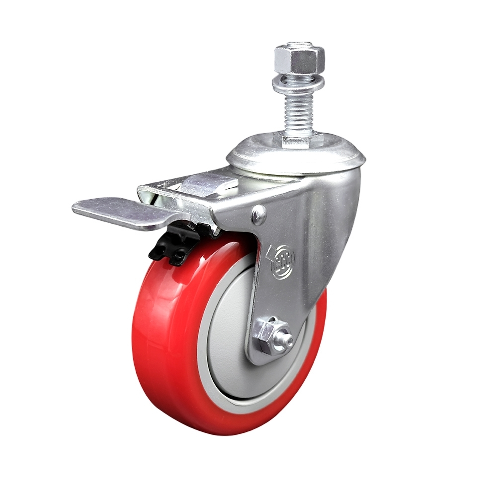 Service Caster, 4Inch x 1 1/4Inch Stem Caster, Wheel Diameter 4 in, Caster Type Swivel, Package (qty.) 1, Model SCC-TSTTL20S414-PPUB-RED-121315