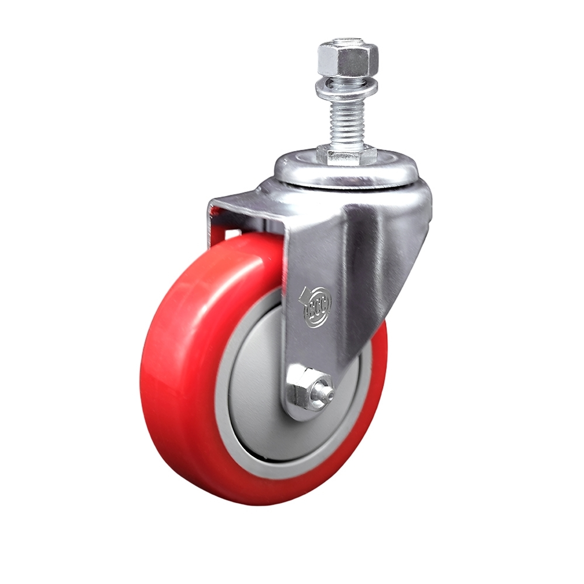 Service Caster, 4Inch x 1 1/4Inch Stem Caster, Wheel Diameter 4 in, Caster Type Swivel, Package (qty.) 1, Model SCC-SSTS20S414-PPUB-RED-121315