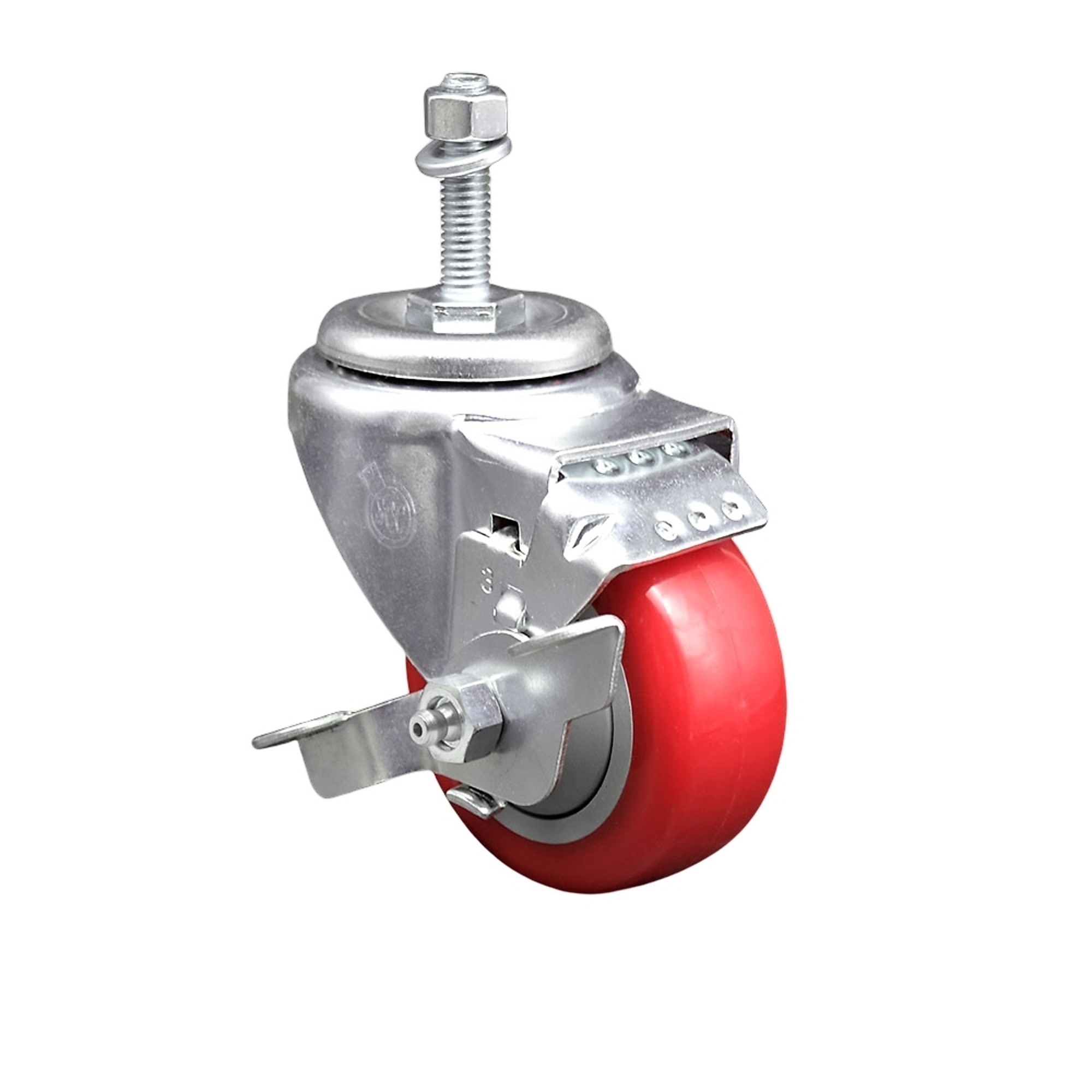 Service Caster, 3 1/2Inch x 1 1/4Inch Stem Caster, Wheel Diameter 3.5 in, Caster Type Swivel, Package (qty.) 1, Model SCC-SSTS20S3514-PPUB-RED-TLB-