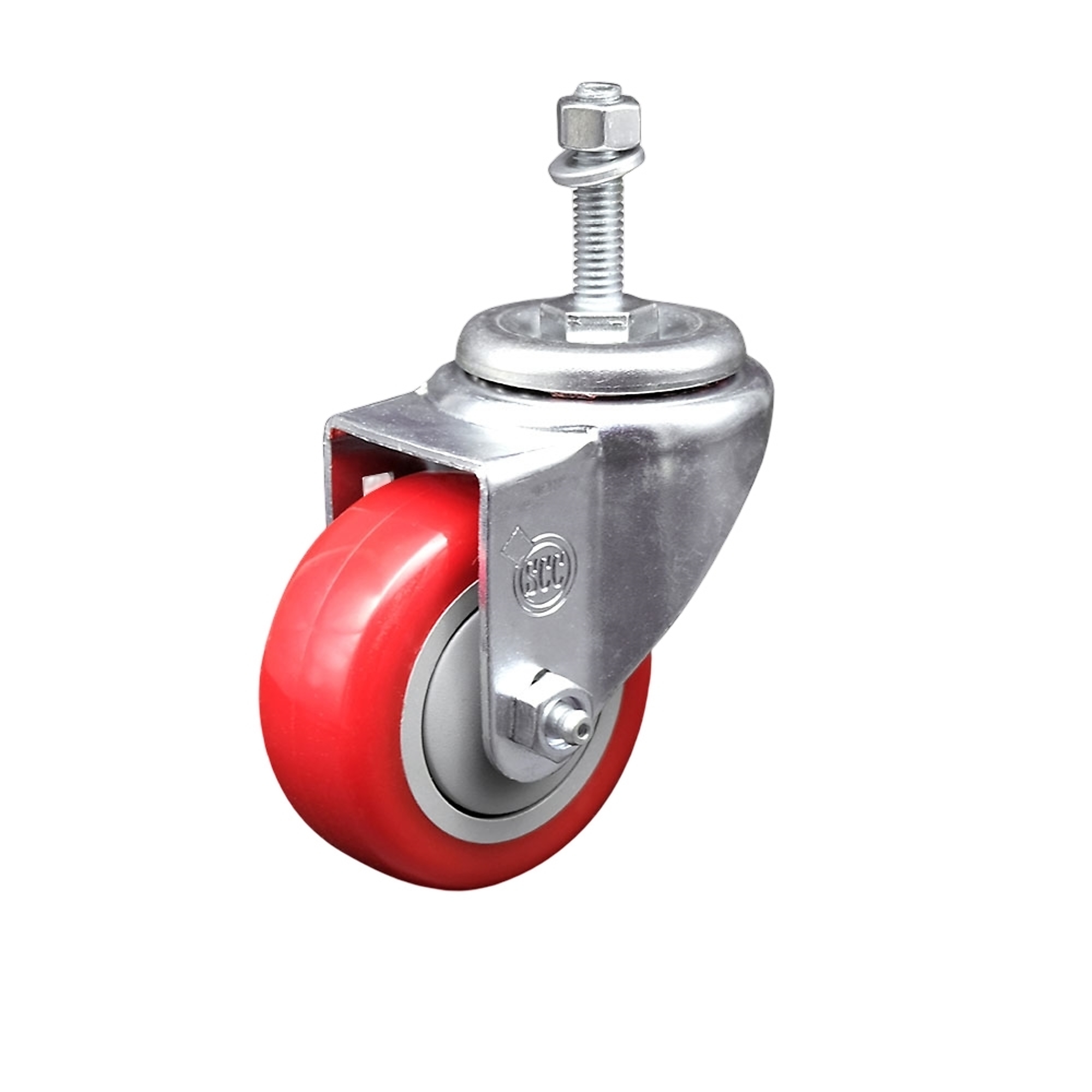 Service Caster, 3 1/2Inch x 1 1/4Inch Stem Caster, Wheel Diameter 3.5 in, Caster Type Swivel, Package (qty.) 1, Model SCC-SSTS20S3514-PPUB-RED-381615