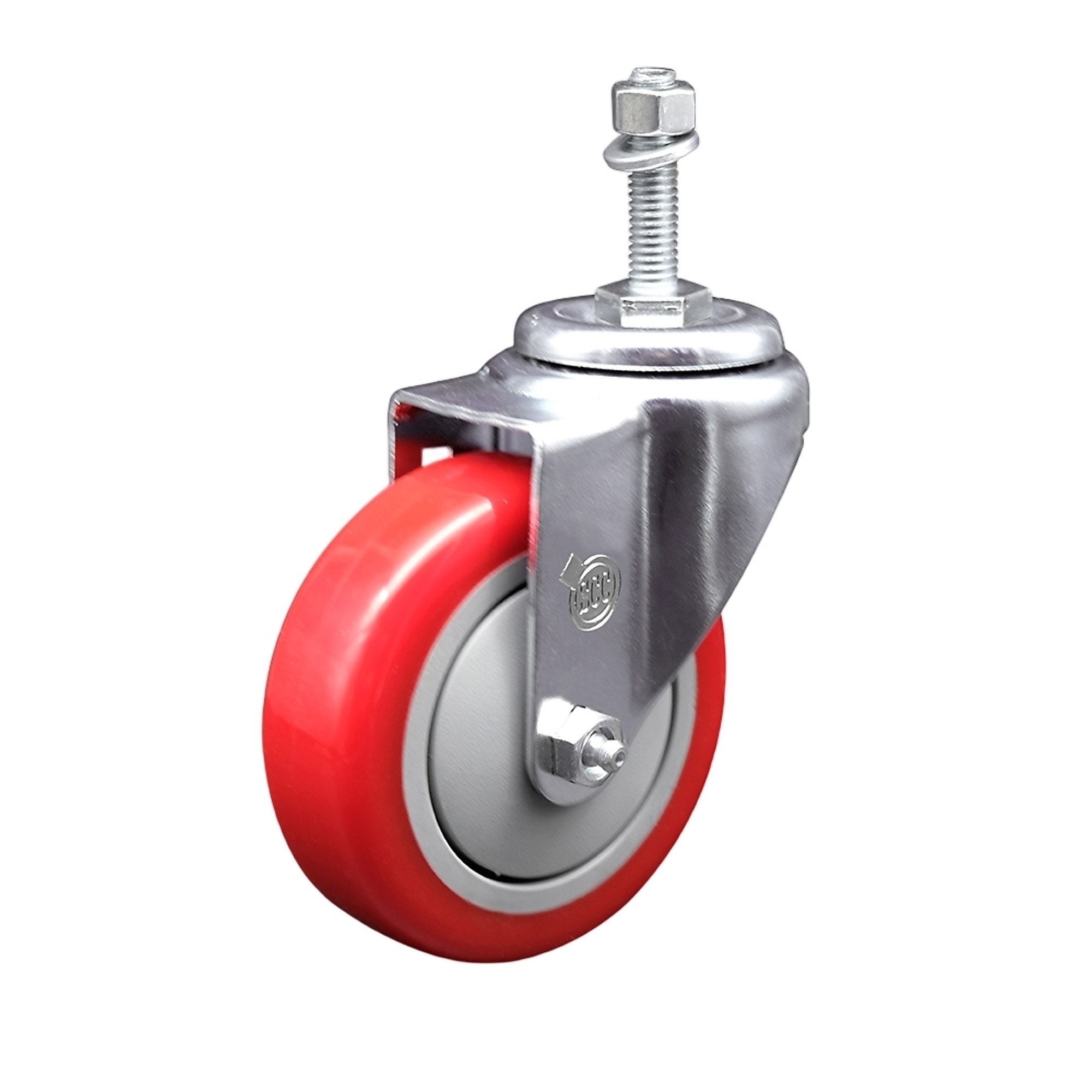 Service Caster, 4Inch x 1 1/4Inch Stem Caster, Wheel Diameter 4 in, Caster Type Swivel, Package (qty.) 1, Model SCC-TS20S414-PPUB-RED-381615