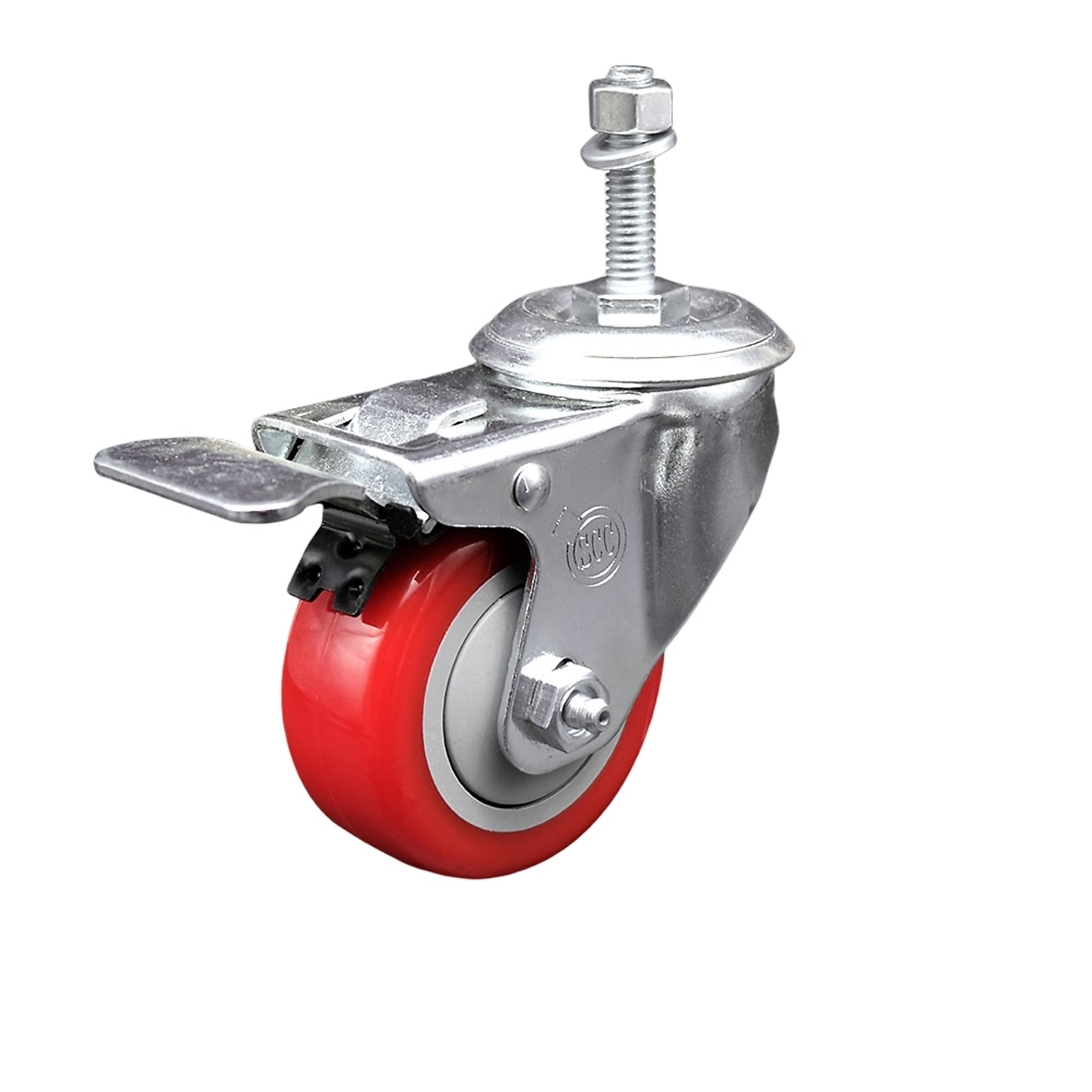 Service Caster, 3 1/2Inch x 1 1/4Inch Stem Caster, Wheel Diameter 3.5 in, Caster Type Swivel, Package (qty.) 1, Model SCC-TSTTL20S3514-PPUB-RED-M1015