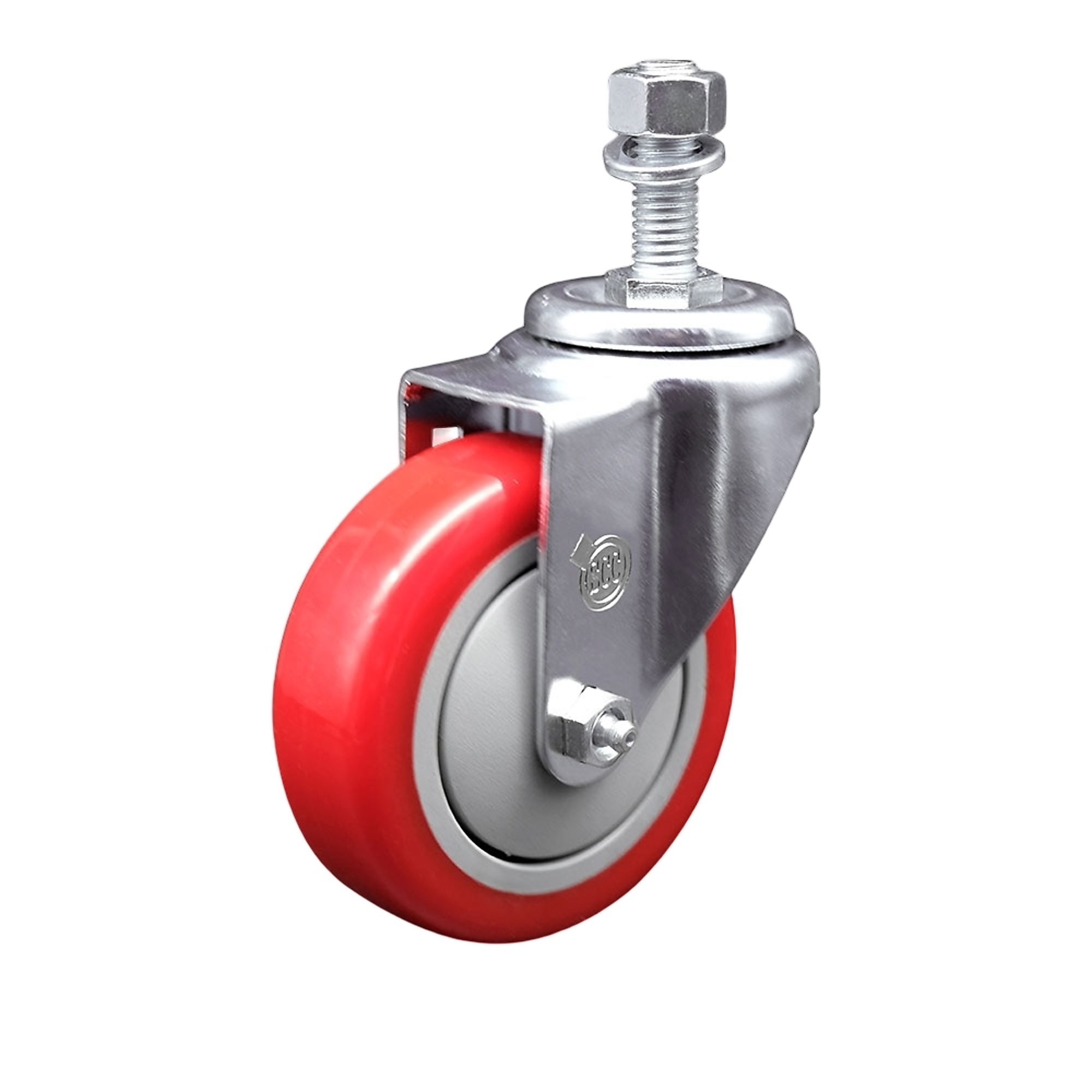 Service Caster, 4Inch x 1 1/4Inch Stem Caster, Wheel Diameter 4 in, Caster Type Swivel, Package (qty.) 1, Model SCC-SSTS20S414-PPUB-RED-M1215