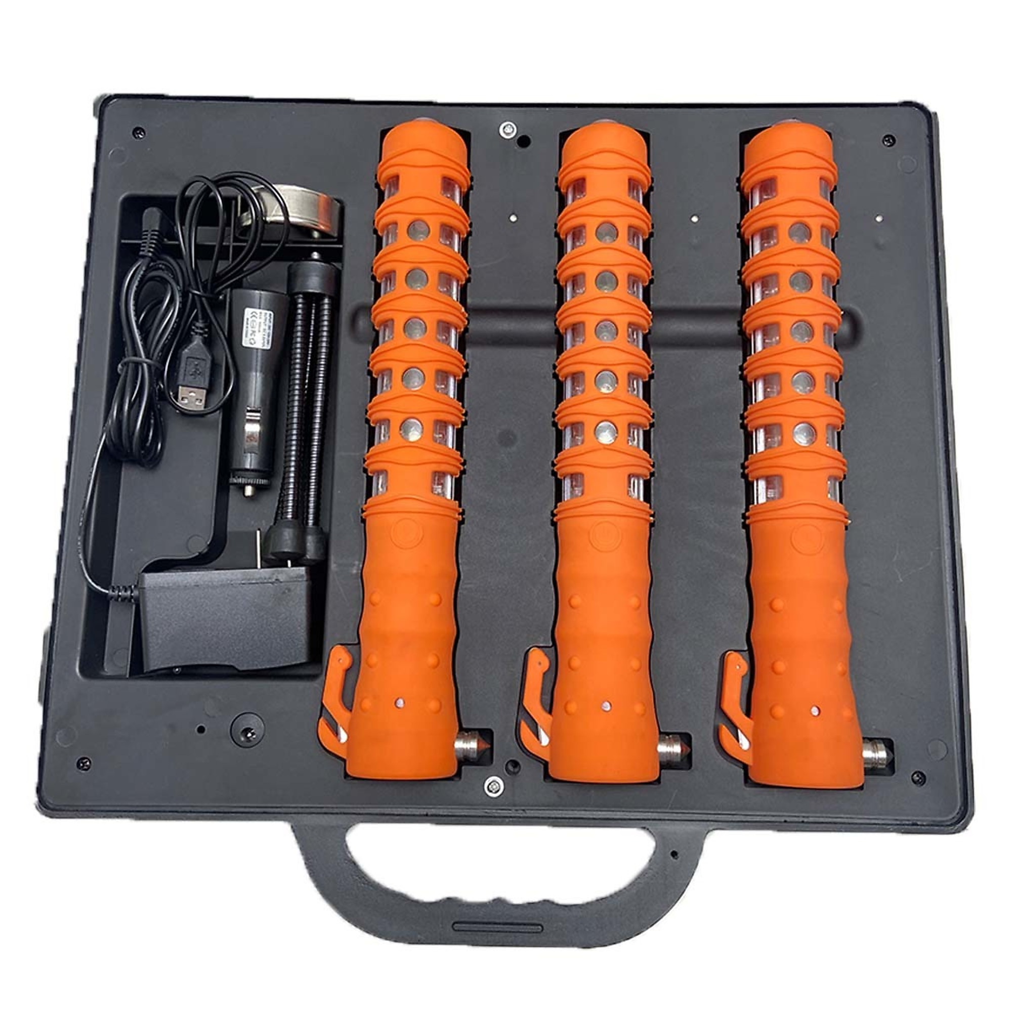 Race Sport Lighting Race Sport Lighting, Amber 3-Baton LED Flare Charging Kit, Case Type Case, Pieces (qty.) 3, Model RS2088R2B-A