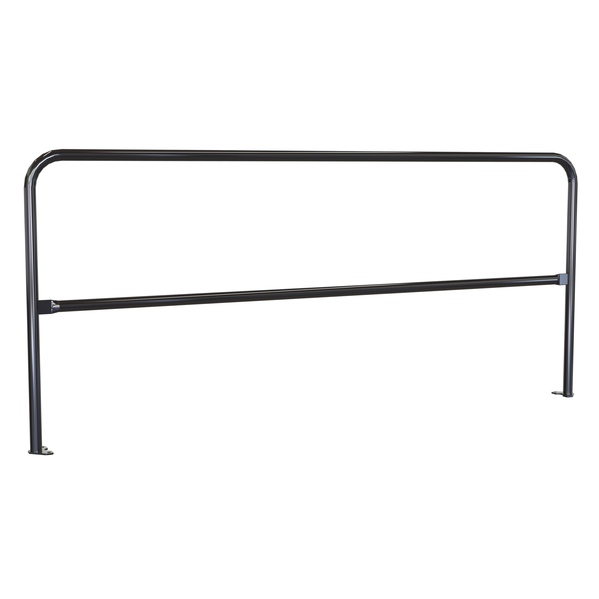 Vestil, Railing w/Baseplate 8ft.L Blk, Length 97 in, Model VDKR-8-BP-BK