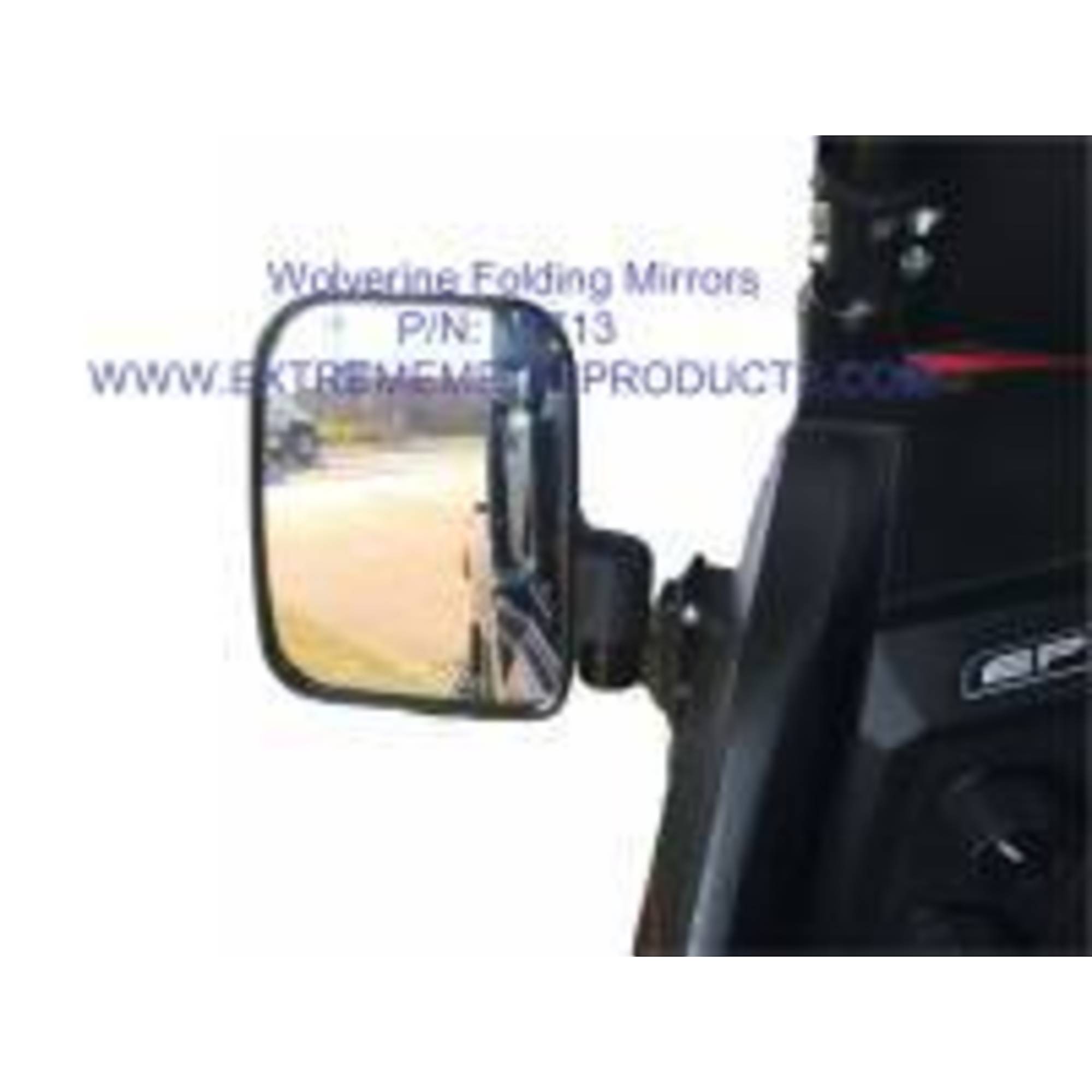 Extreme Metal Products, Yamaha Wolverine Folding Side Mirrors, Model 13713