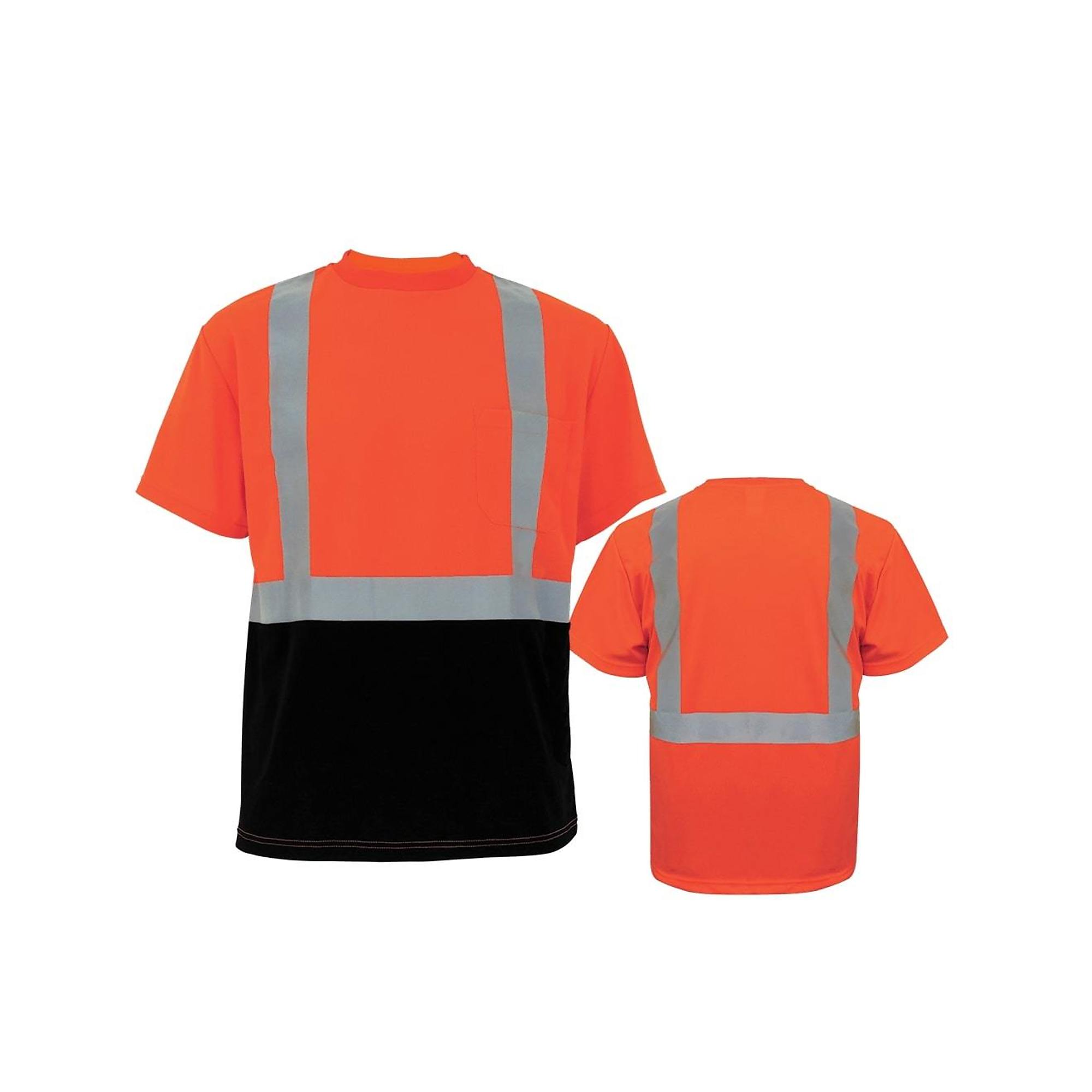 FrogWear, Orange, Class 2 Self-Wicking, Short-Sleeve Shirt, Size 5XL, Model GLO-005B-5XL