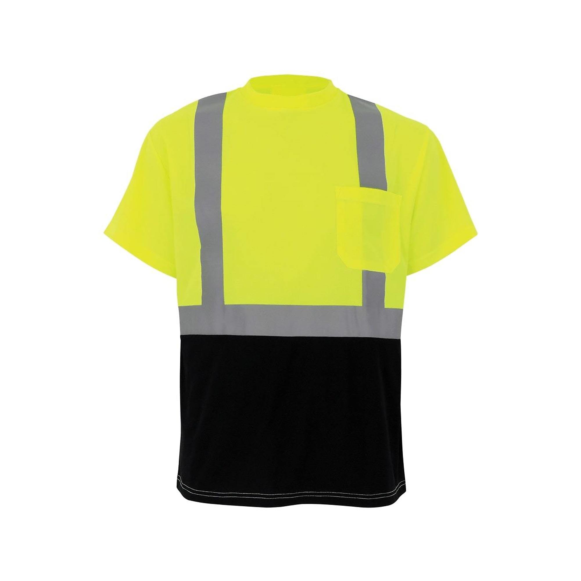 FrogWear, HV Yellow/Green, Class 2 Self-Wicking, Short-Sleeve Shirt, Size 2XL, Model GLO-007B-2XL