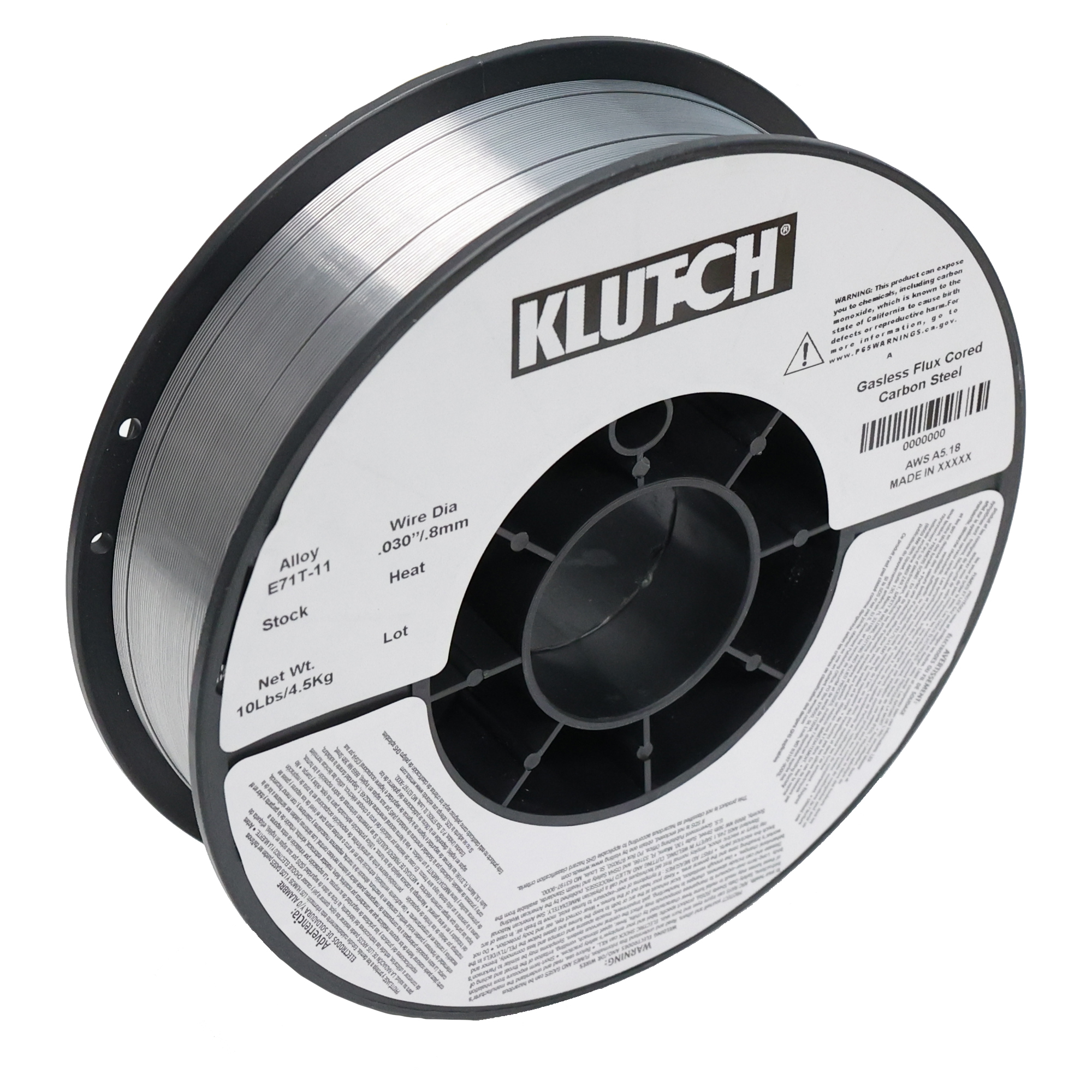 Klutch E71T-11 Flux Core Welding Wire, Size .030, 10-Lb. Spool, Model E71T11-030-10NT