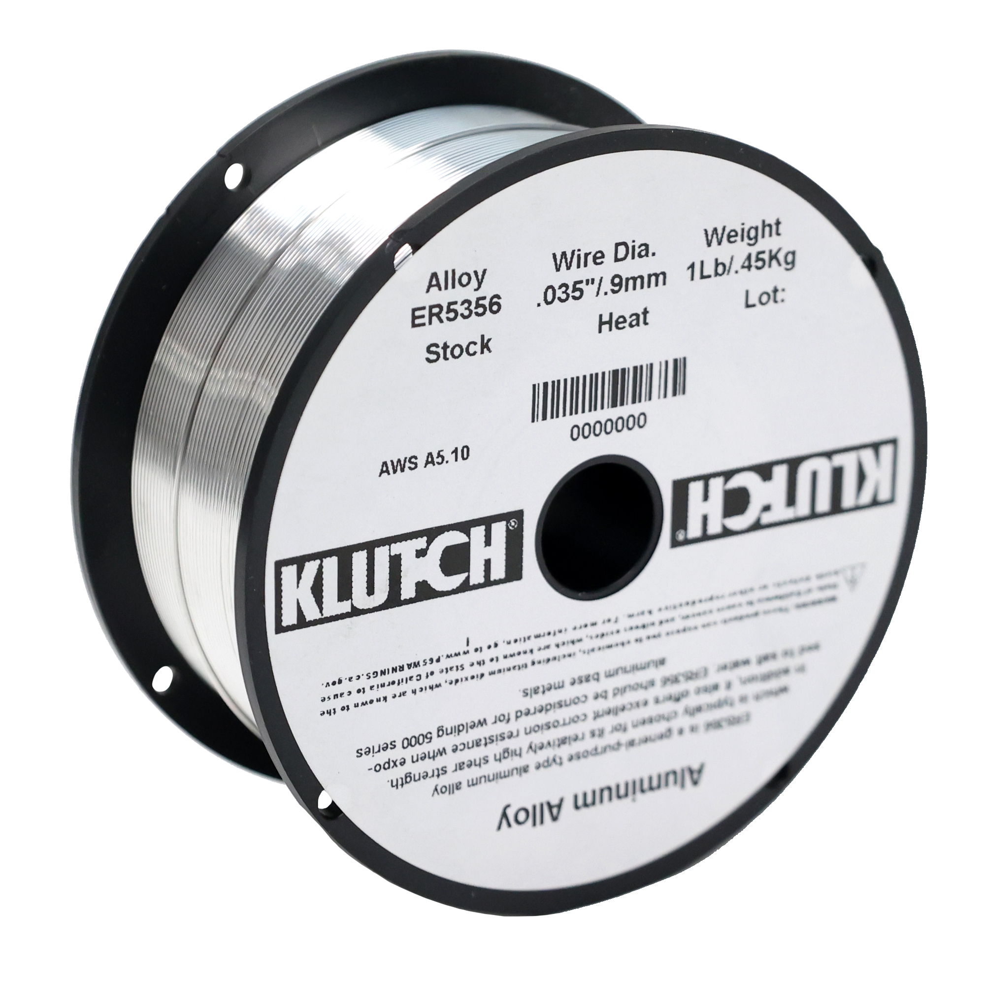 Klutch ER5356 Aluminum Welding Wire, Size .035, 1-Lb., Spool, Model ER5356-035-01NT