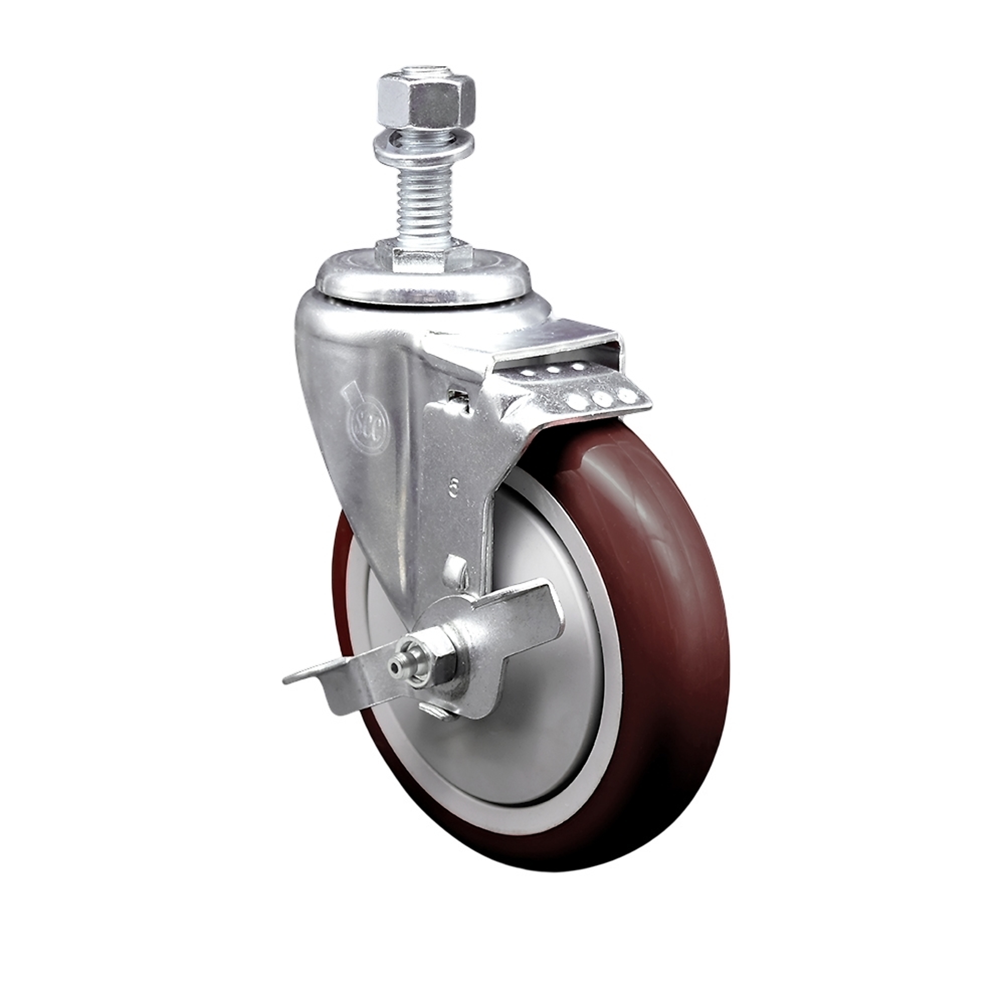 Service Caster, 5Inch x 1 1/4Inch Stem Caster, Wheel Diameter 5 in, Caster Type Swivel, Package (qty.) 1, Model SCC-TS20S514-PPUB-MRN-TLB-121315