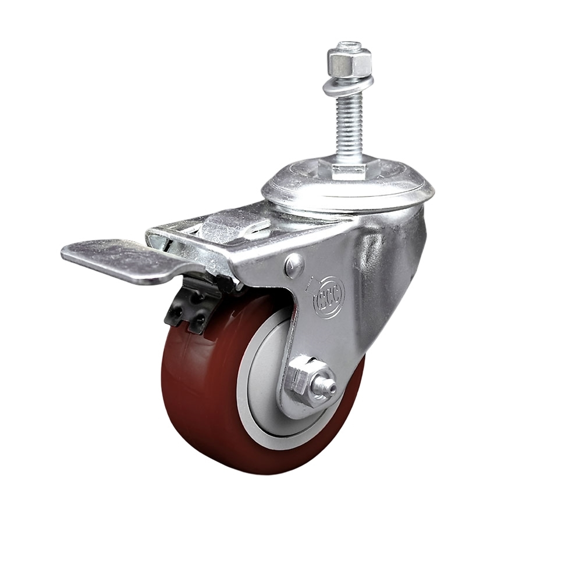 Service Caster, 3Inch x 1 1/4Inch Stem Caster, Wheel Diameter 3 in, Caster Type Swivel, Package (qty.) 1, Model SCC-TSTTL20S314-PPUB-MRN-381615