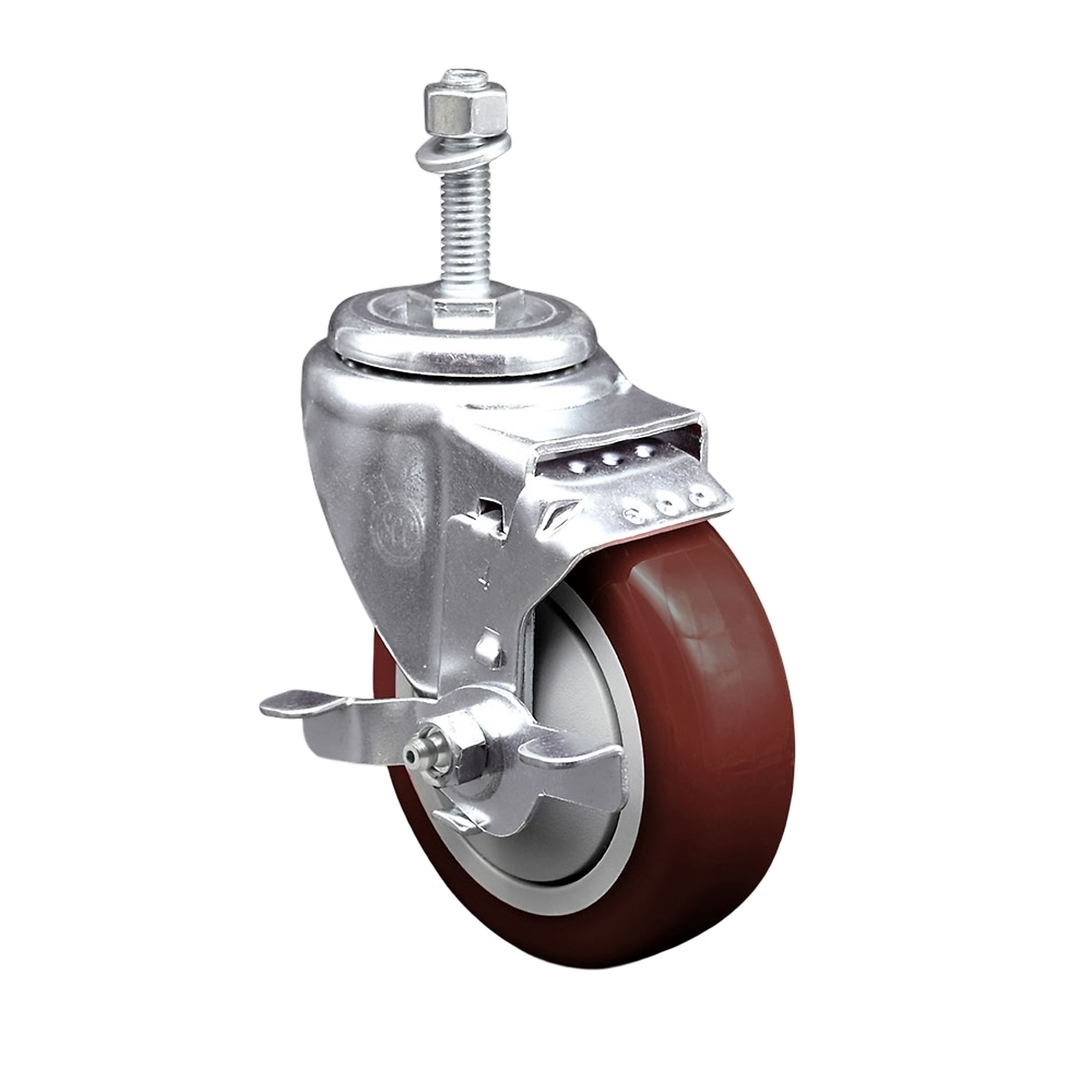 Service Caster, 4Inch x 1 1/4Inch Stem Caster, Wheel Diameter 4 in, Caster Type Swivel, Package (qty.) 1, Model SCC-TS20S414-PPUB-MRN-TLB-381615