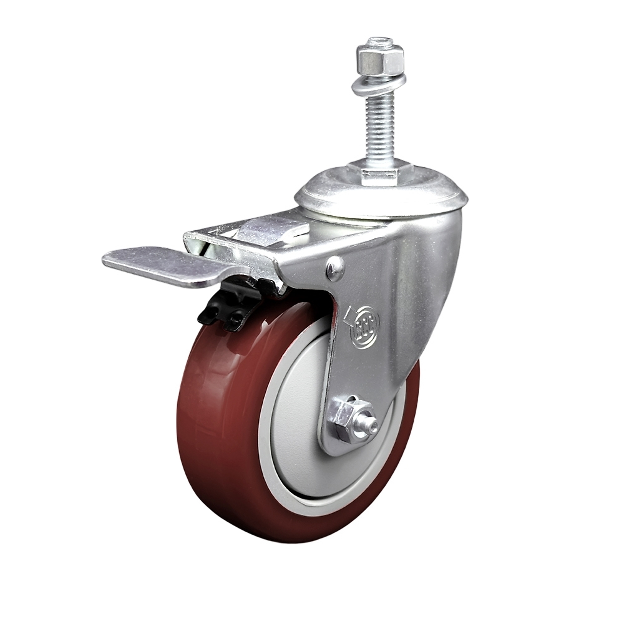 Service Caster, 4Inch x 1 1/4Inch Stem Caster, Wheel Diameter 4 in, Caster Type Swivel, Package (qty.) 1, Model SCC-TSTTL20S414-PPUB-MRN-381615