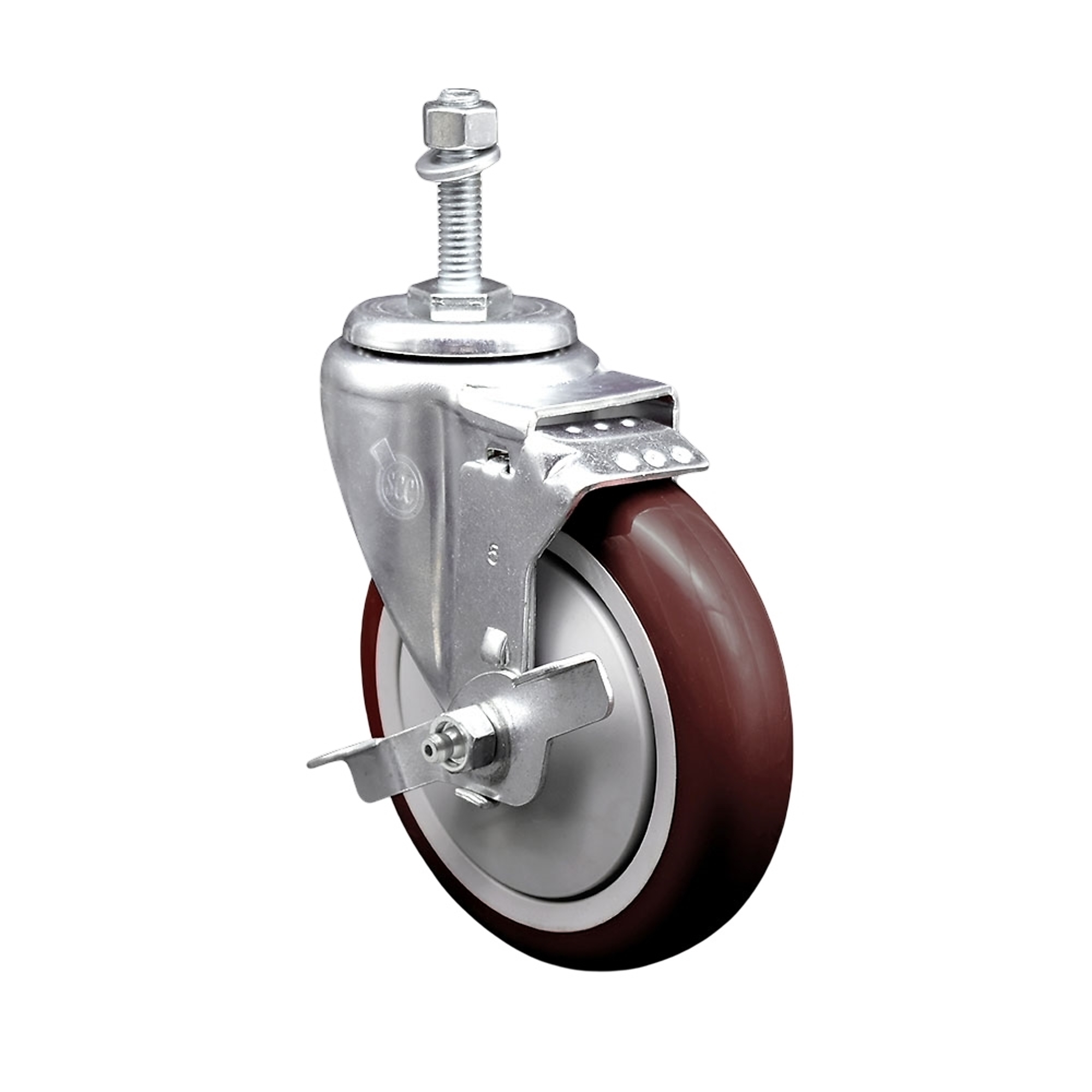 Service Caster, 5Inch x 1 1/4Inch Stem Caster, Wheel Diameter 5 in, Caster Type Swivel, Package (qty.) 1, Model SCC-TS20S514-PPUB-MRN-TLB-381615