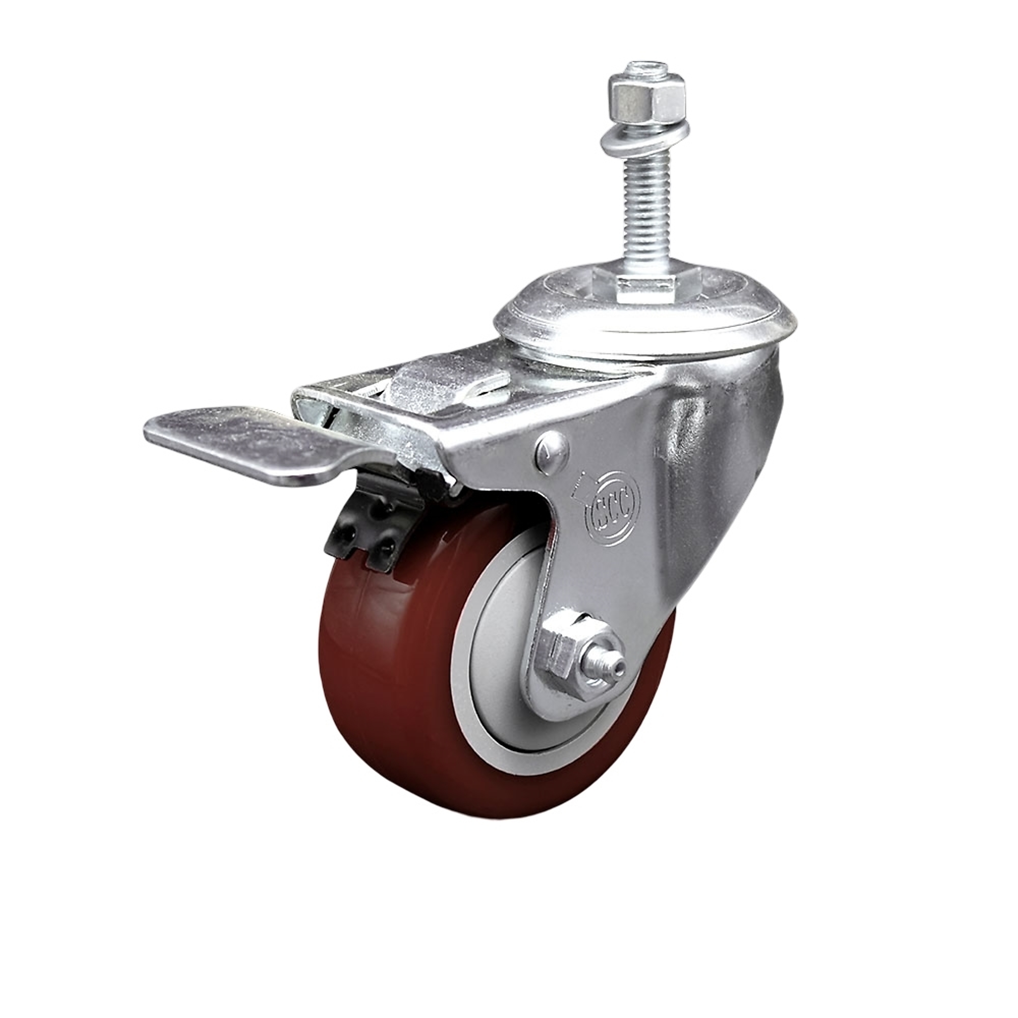 Service Caster, 3Inch x 1 1/4Inch Stem Caster, Wheel Diameter 3 in, Caster Type Swivel, Package (qty.) 1, Model SCC-TSTTL20S314-PPUB-MRN-M1015