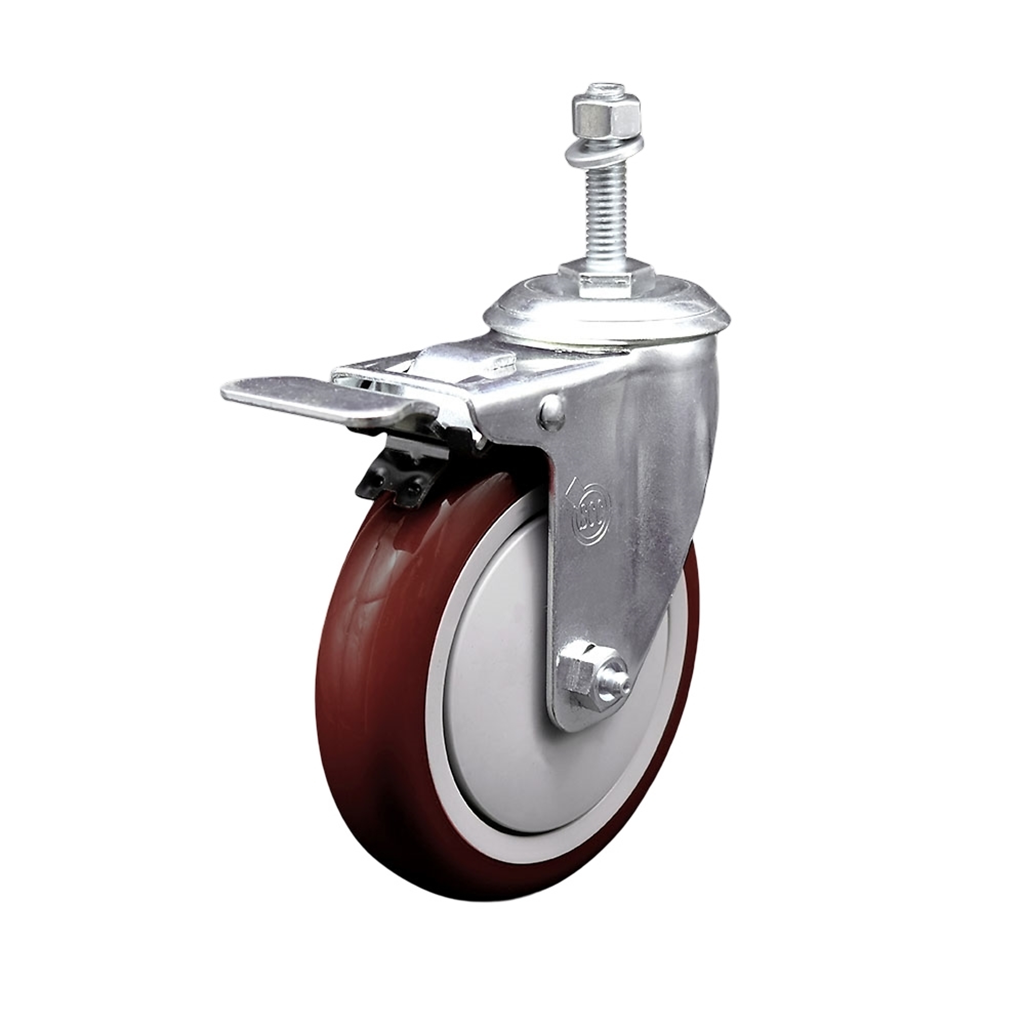 Service Caster, 5Inch x 1 1/4Inch Stem Caster, Wheel Diameter 5 in, Caster Type Swivel, Package (qty.) 1, Model SCC-TSTTL20S514-PPUB-MRN-381615