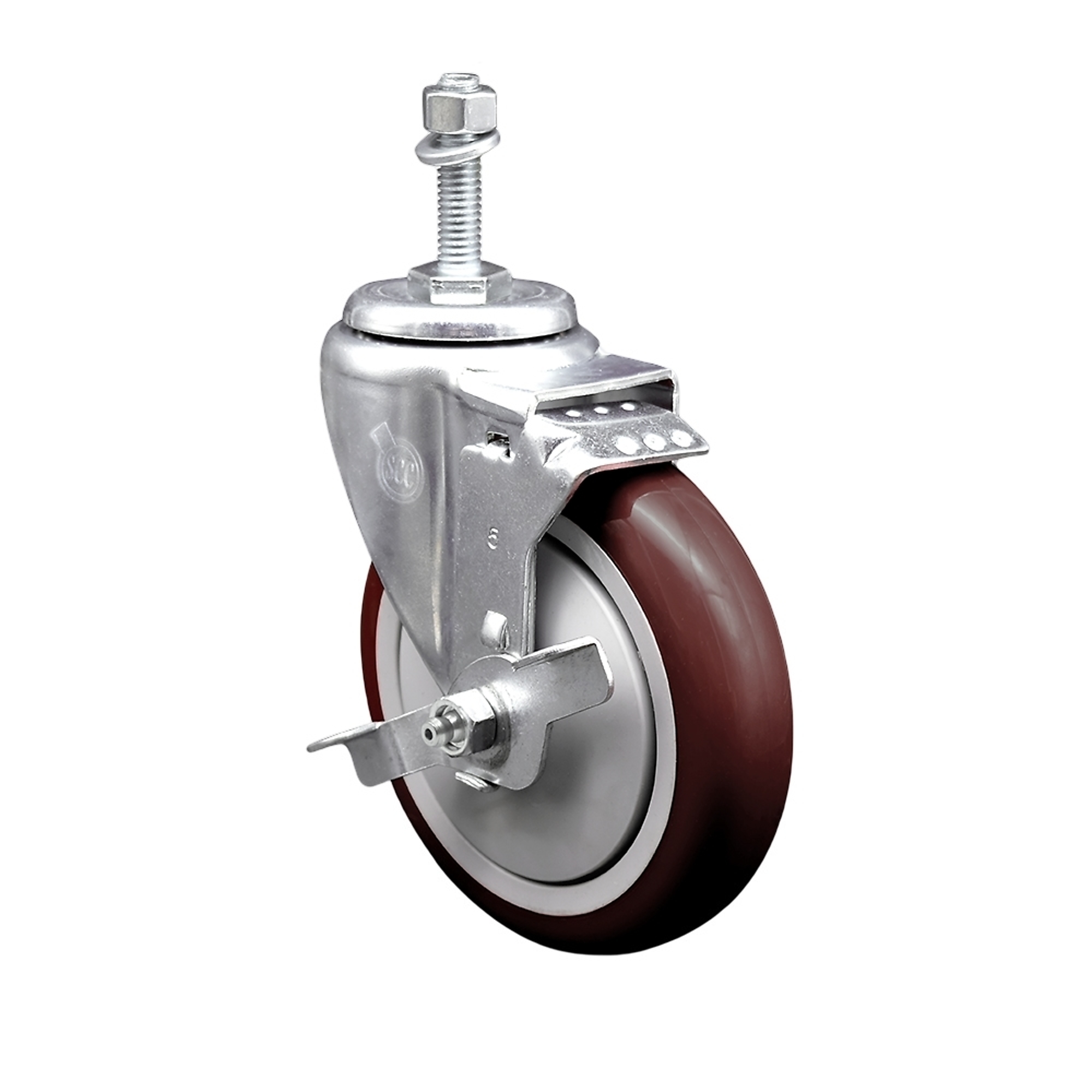 Service Caster, 5Inch x 1 1/4Inch Stem Caster, Wheel Diameter 5 in, Caster Type Swivel, Package (qty.) 1, Model SCC-TS20S514-PPUB-MRN-TLB-M1015