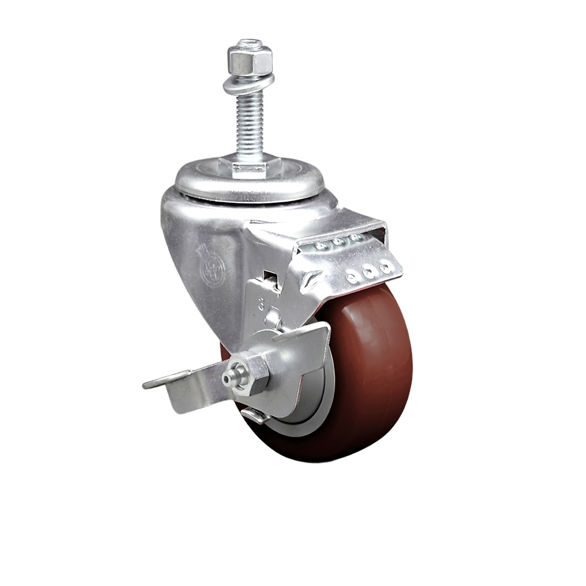 Service Caster, 3Inch x 1 1/4Inch Stem Caster, Wheel Diameter 3 in, Caster Type Swivel, Package (qty.) 1, Model SCC-SSTS20S314-PPUB-MRN-TLB-381615