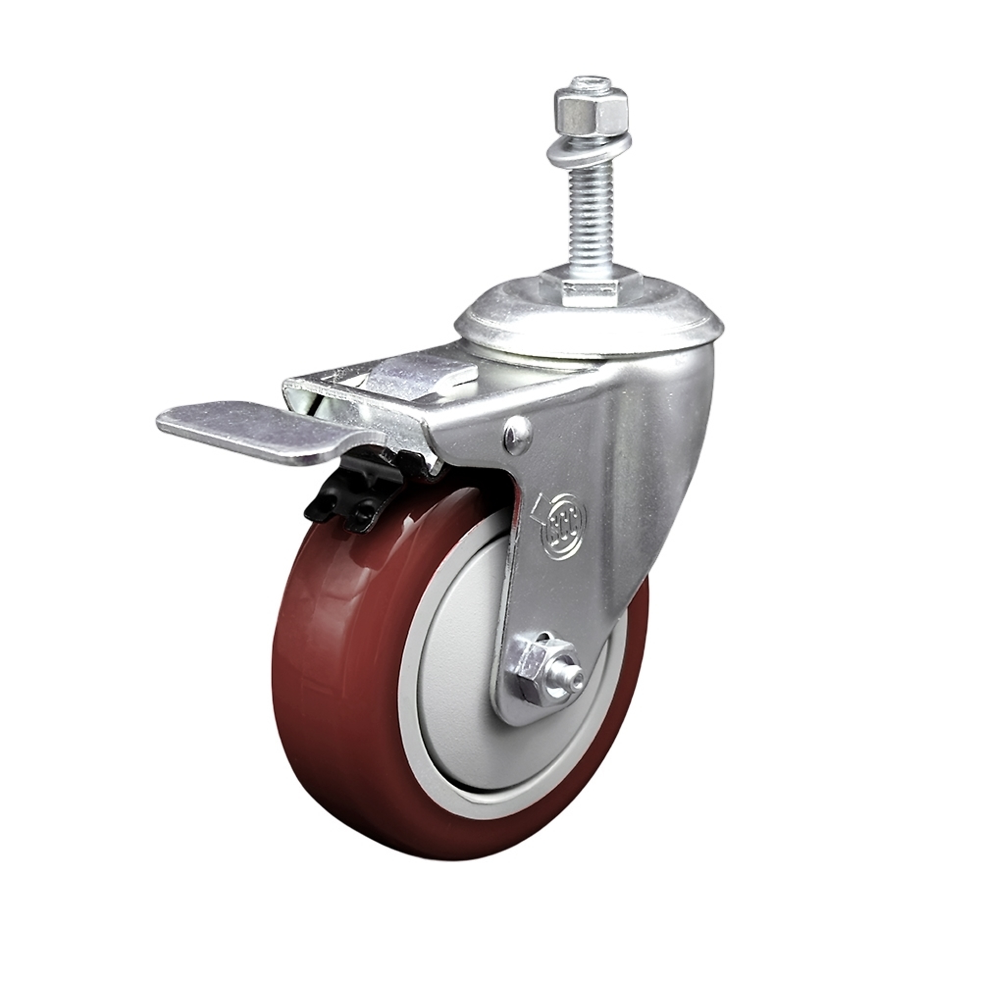 Service Caster, 4Inch x 1 1/4Inch Stem Caster, Wheel Diameter 4 in, Caster Type Swivel, Package (qty.) 1, Model SCC-SSTSTTL20S414-PPUB-MRN-M1015