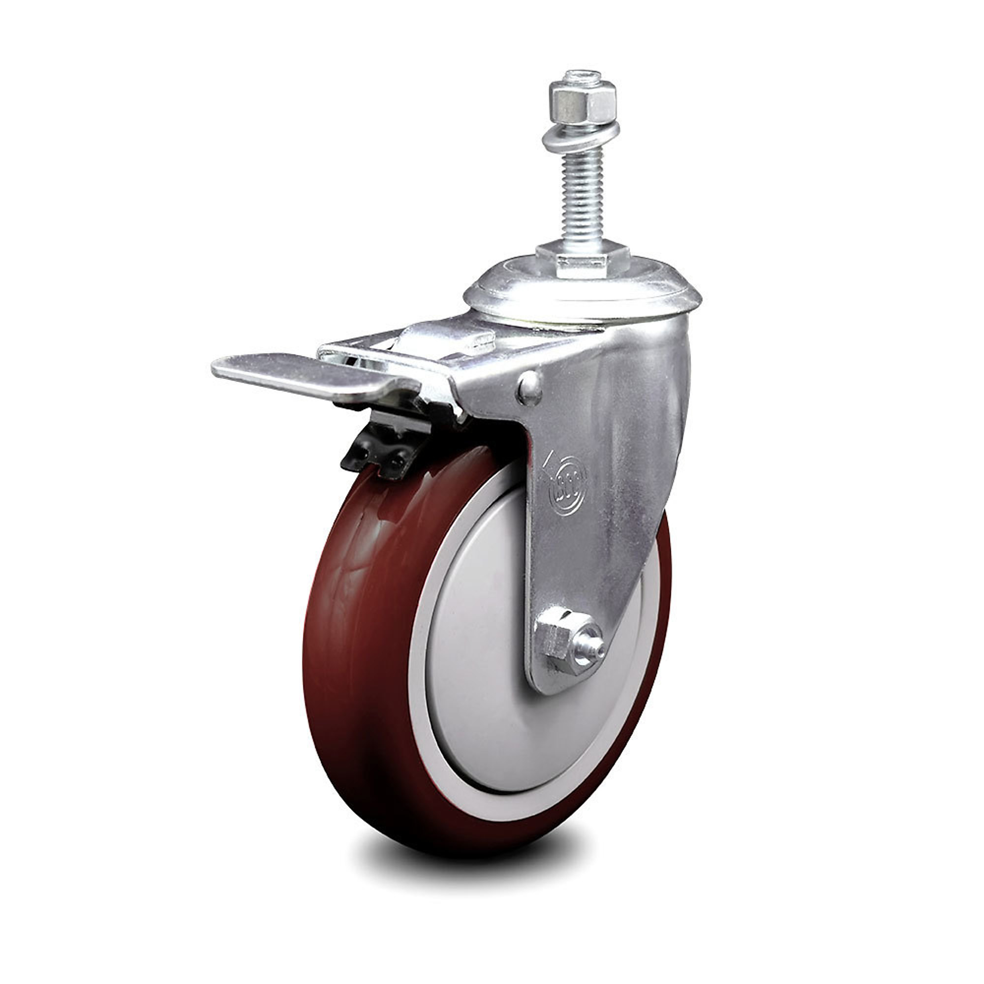 Service Caster, 5Inch x 1 1/4Inch Stem Caster, Wheel Diameter 5 in, Caster Type Swivel, Package (qty.) 1, Model SCC-TSTTL20S514-PPUB-MRN-M1015