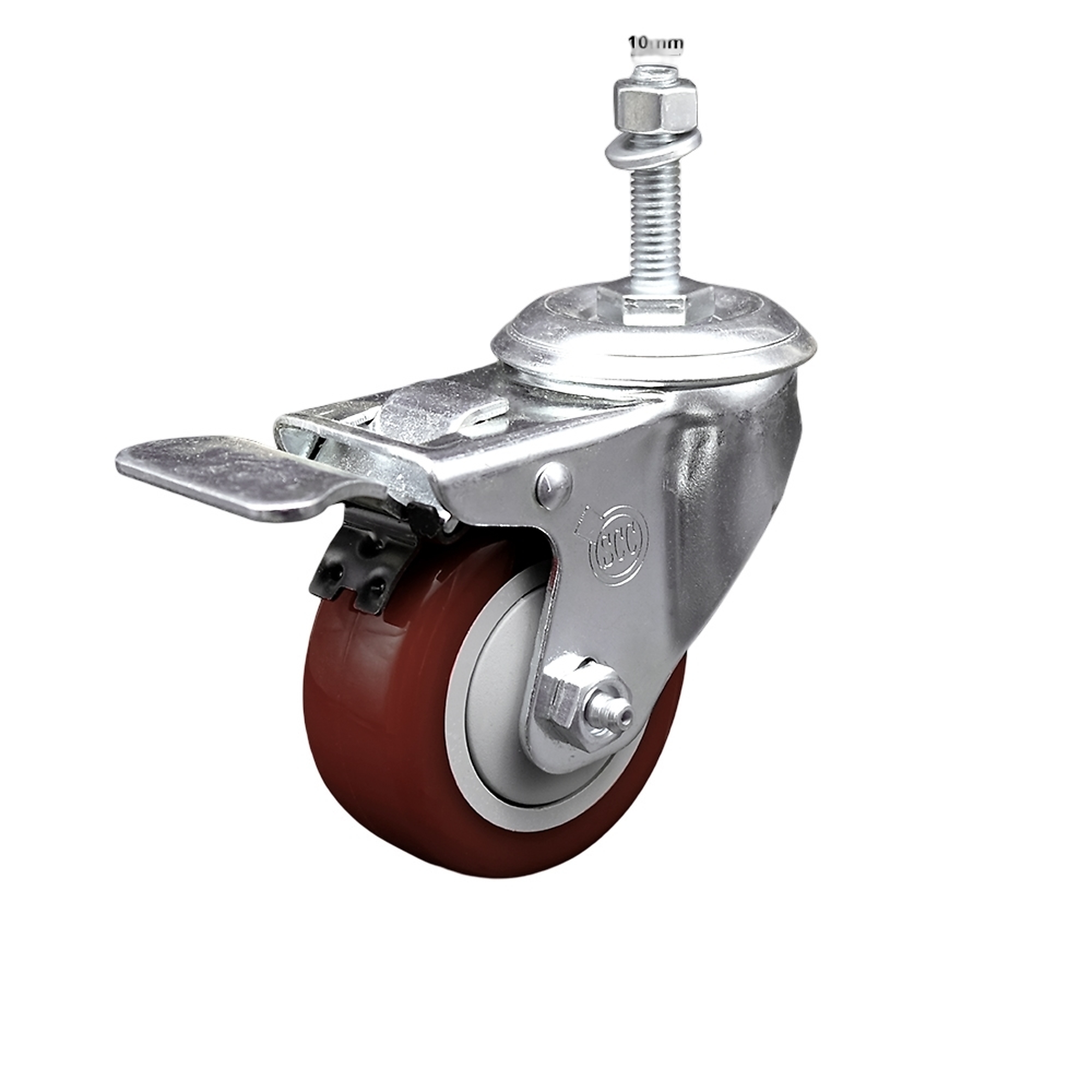 Service Caster, 3Inch x 1 1/4Inch Stem Caster, Wheel Diameter 3 in, Caster Type Swivel, Package (qty.) 1, Model SCC-SSTSTTL20S314-PPUB-MRN-M1015