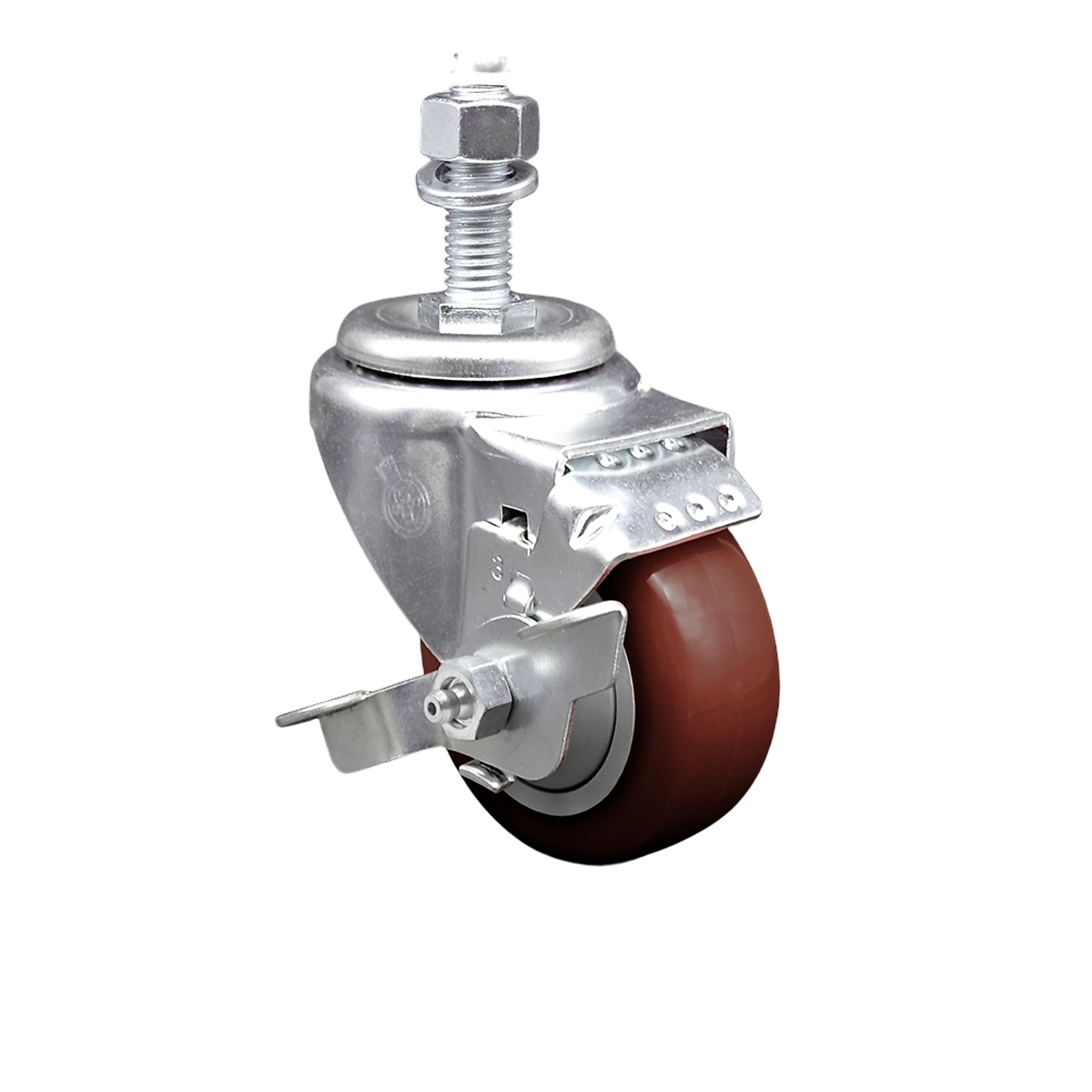 Service Caster, 3Inch x 1 1/4Inch Stem Caster, Wheel Diameter 3 in, Caster Type Swivel, Package (qty.) 1, Model SCC-SSTS20S314-PPUB-MRN-TLB-M1215