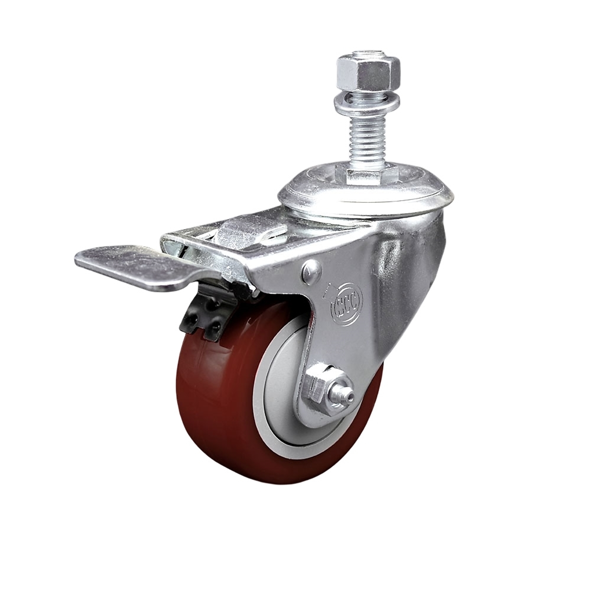 Service Caster, 3Inch x 1 1/4Inch Stem Caster, Wheel Diameter 3 in, Caster Type Swivel, Package (qty.) 1, Model SCC-TSTTL20S314-PPUB-MRN-M1215