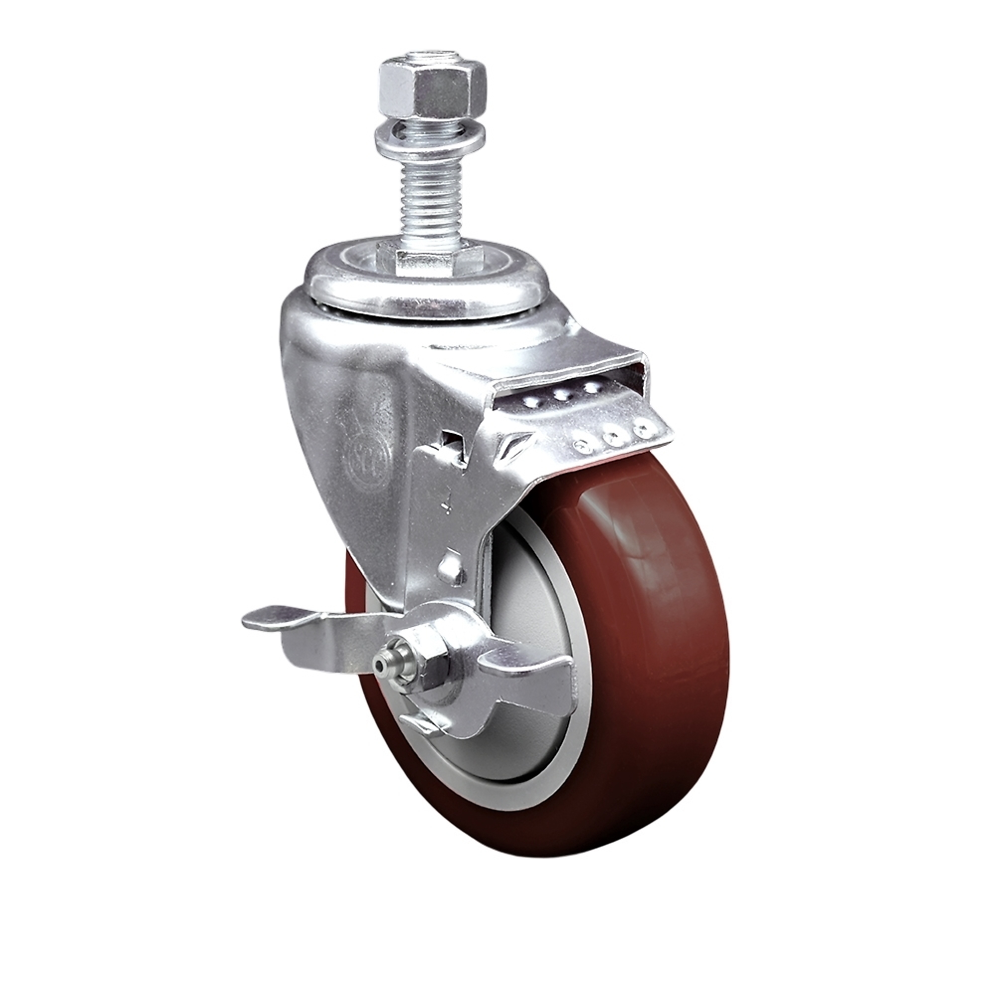 Service Caster, 4Inch x 1 1/4Inch Stem Caster, Wheel Diameter 4 in, Caster Type Swivel, Package (qty.) 1, Model SCC-SSTS20S414-PPUB-MRN-TLB-M1215