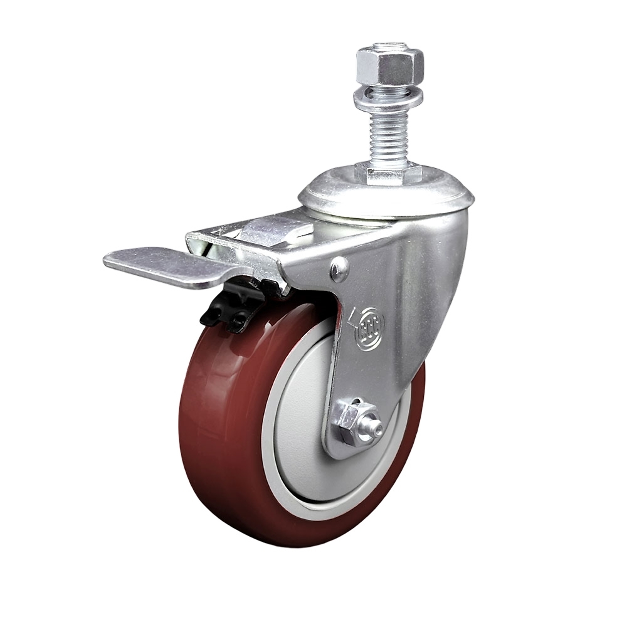 Service Caster, 4Inch x 1 1/4Inch Stem Caster, Wheel Diameter 4 in, Caster Type Swivel, Package (qty.) 1, Model SCC-TSTTL20S414-PPUB-MRN-M1215