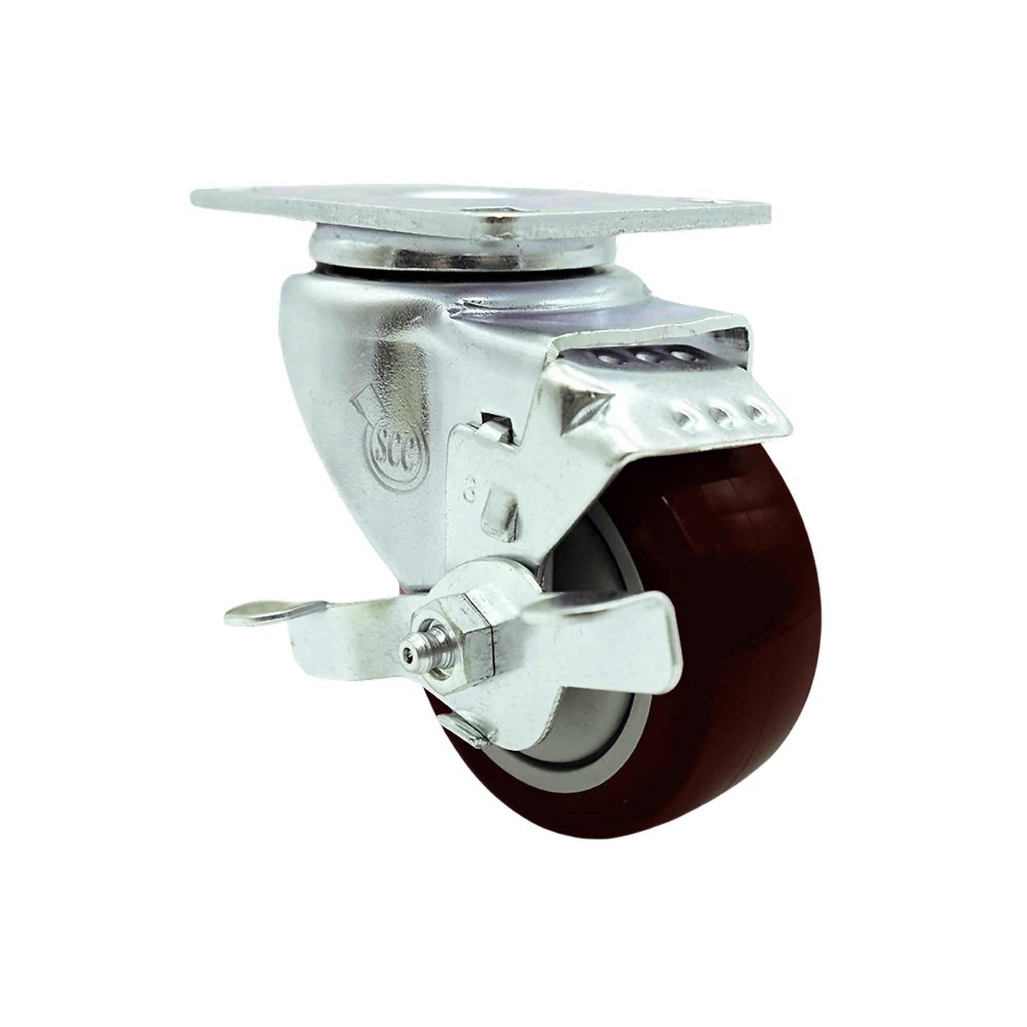 Service Caster, 3 1/2Inch x 1 1/4Inch Plate Caster, Wheel Diameter 3.5 in, Caster Type Swivel, Package (qty.) 1, Model SCC-SS20S3514-PPUB-MRN-TLB