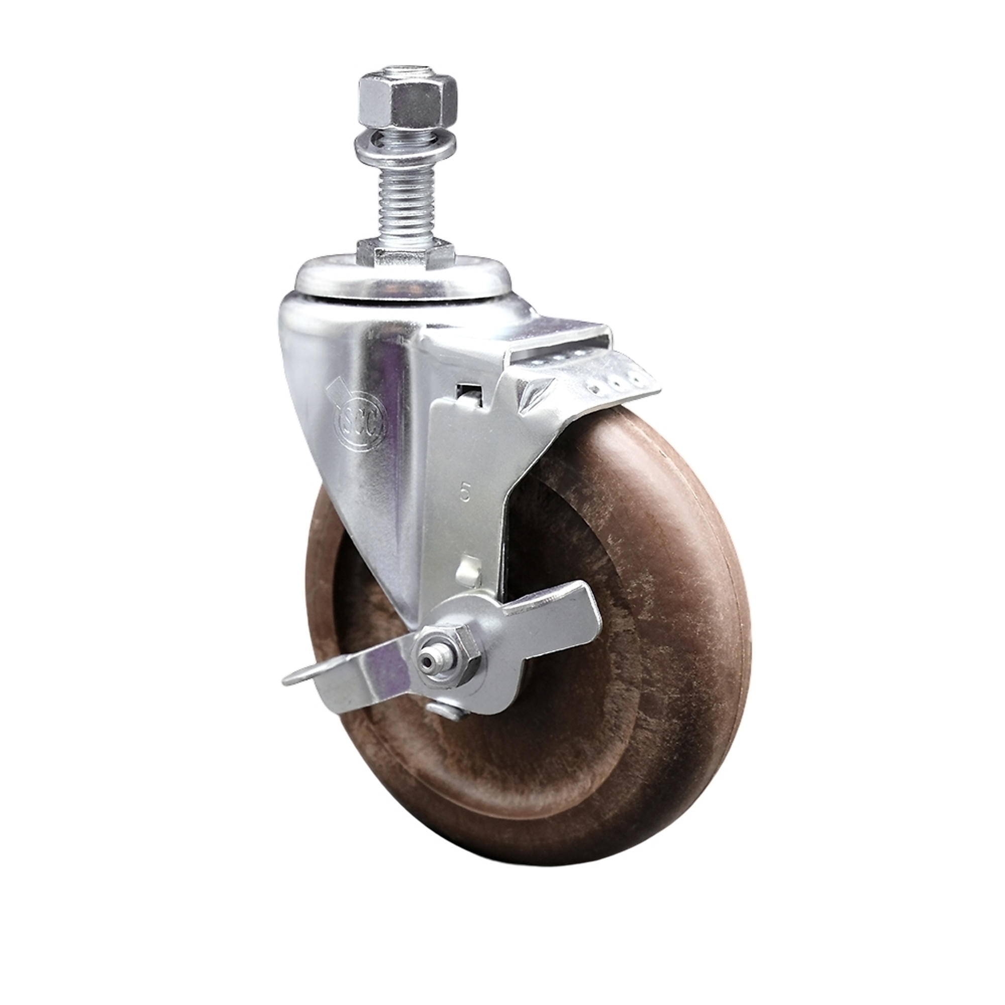 Service Caster, 5Inch x 1 1/4Inch Stem Caster, Wheel Diameter 5 in, Caster Type Swivel, Package (qty.) 1, Model SCC-SSTS20S514-GFNSHT-TLB-121315