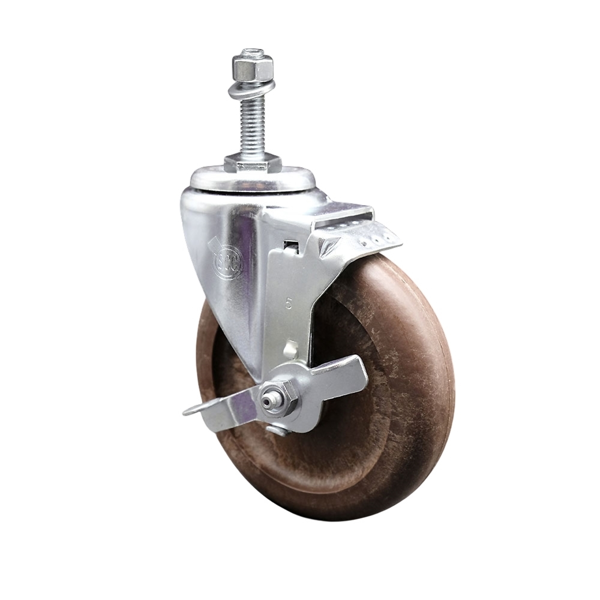 Service Caster, 5Inch x 1 1/4Inch Stem Caster, Wheel Diameter 5 in, Caster Type Swivel, Package (qty.) 1, Model SCC-TS20S514-GFNSHT-TLB-381615