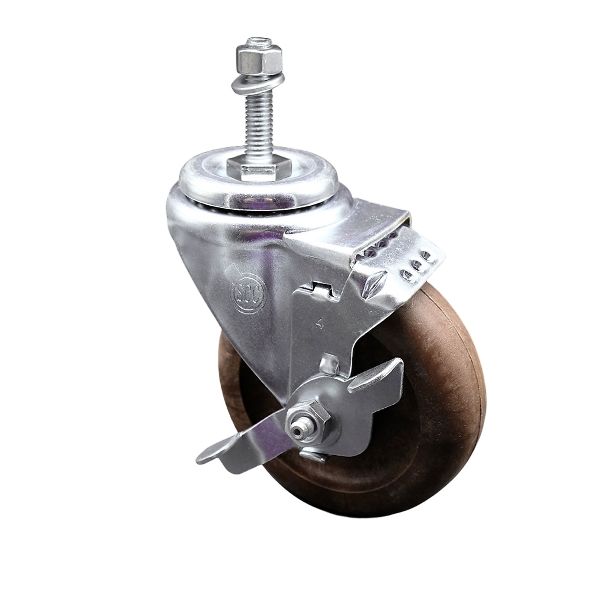 Service Caster, 4Inch x 1 1/4Inch Stem Caster, Wheel Diameter 4 in, Caster Type Swivel, Package (qty.) 1, Model SCC-TS20S414-GFNSHT-TLB-381615