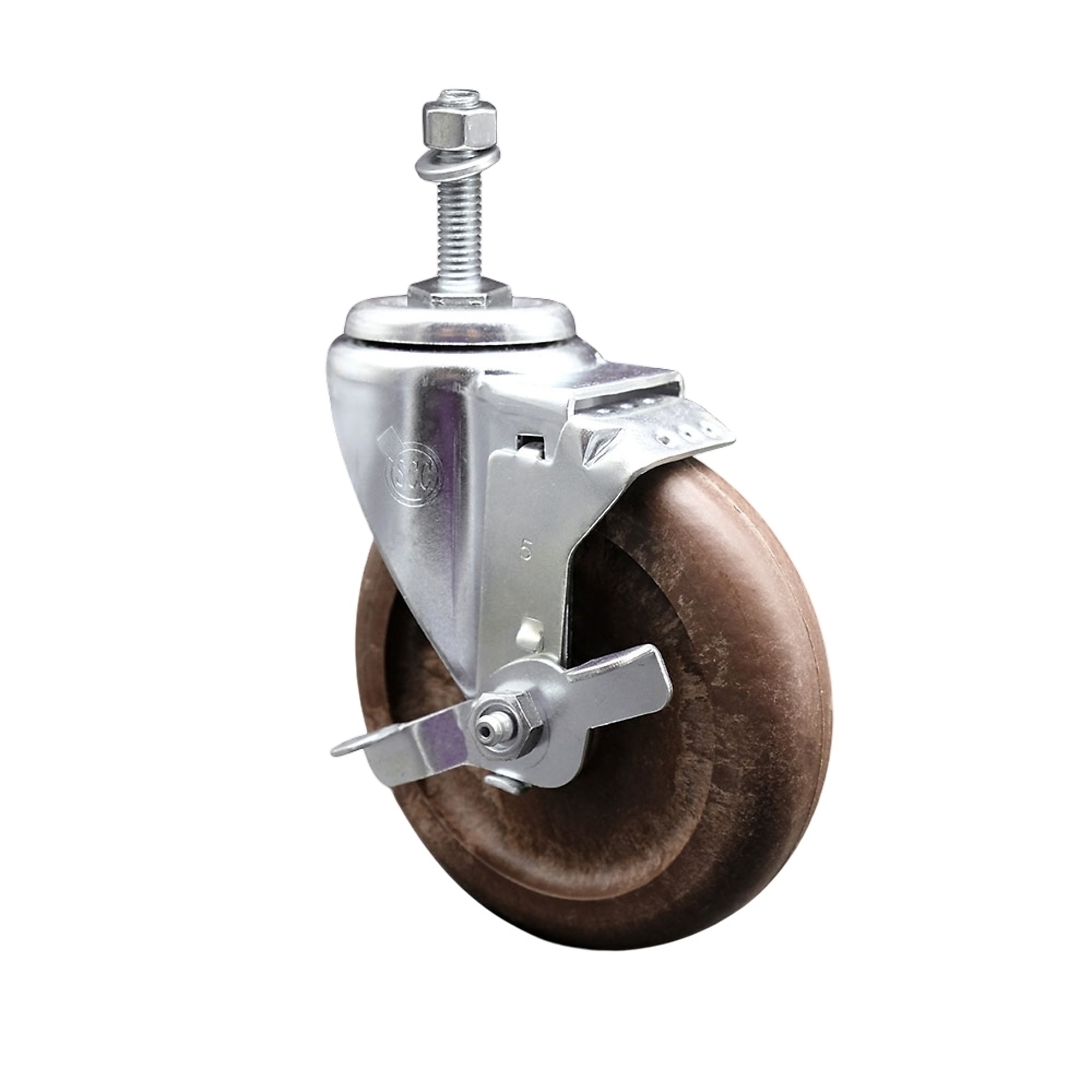 Service Caster, 5Inch x 1 1/4Inch Stem Caster, Wheel Diameter 5 in, Caster Type Swivel, Package (qty.) 1, Model SCC-TS20S514-GFNSHT-TLB-M1015