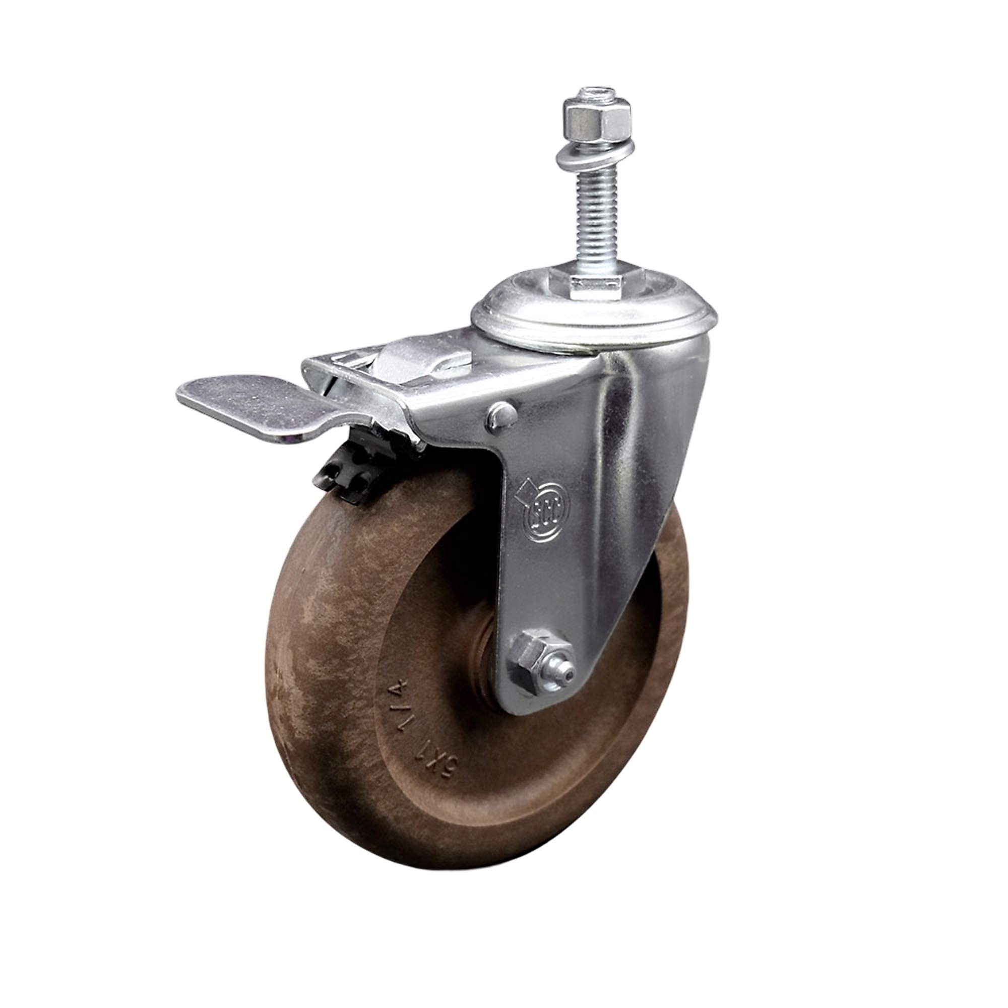 Service Caster, 5Inch x 1 1/4Inch Stem Caster, Wheel Diameter 5 in, Caster Type Swivel, Package (qty.) 1, Model SCC-TSTTL20S514-GFNSHT-M1015