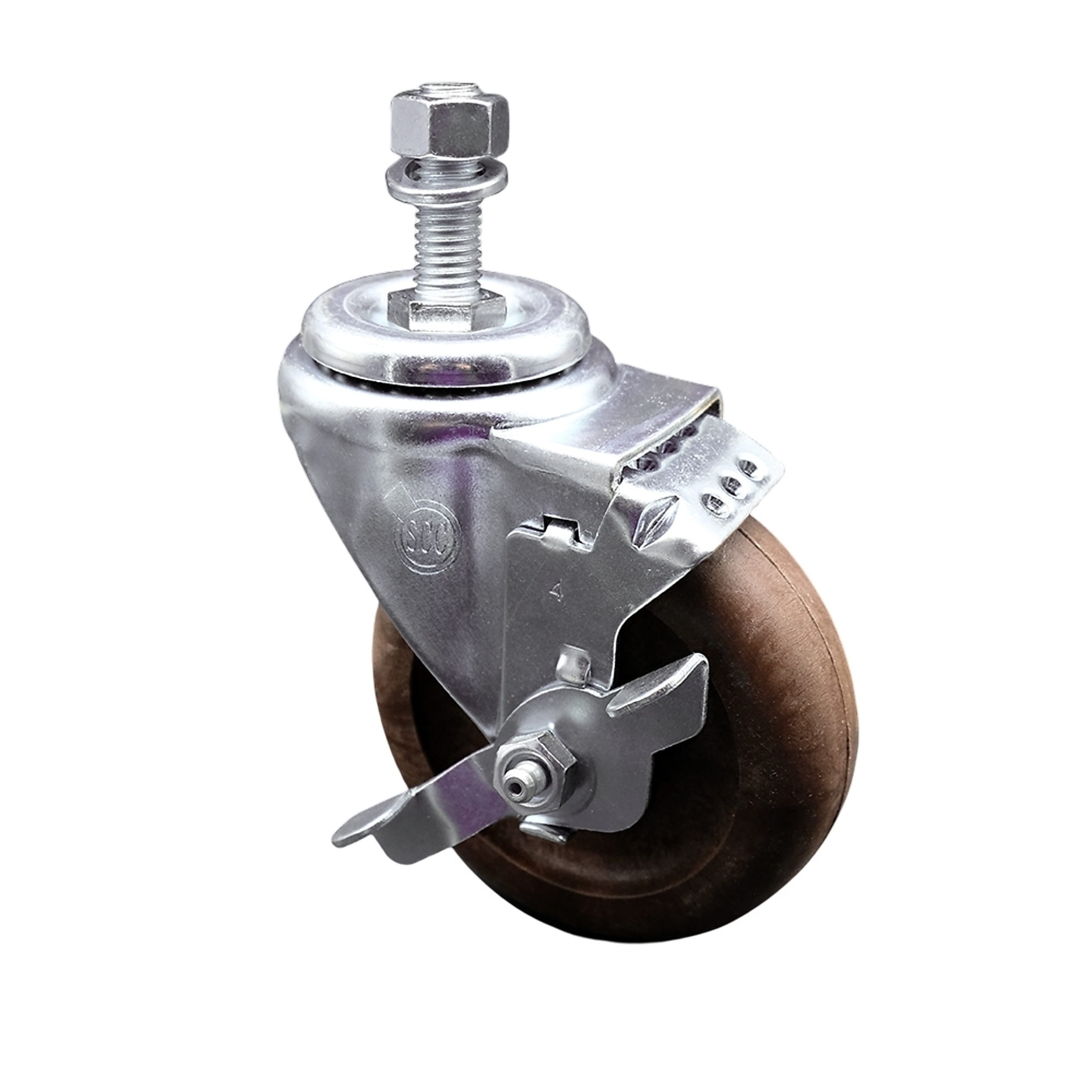 Service Caster, 4Inch x 1 1/4Inch Stem Caster, Wheel Diameter 4 in, Caster Type Swivel, Package (qty.) 1, Model SCC-TS20S414-GFNSHT-TLB-M1215