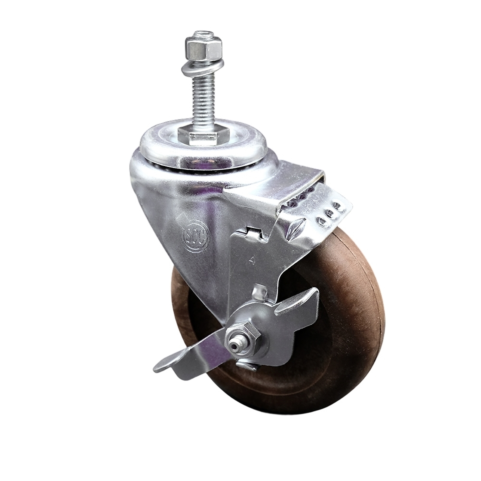 Service Caster, 4Inch x 1 1/4Inch Stem Caster, Wheel Diameter 4 in, Caster Type Swivel, Package (qty.) 1, Model SCC-SSTS20S414-GFNSHT-TLB-M1015