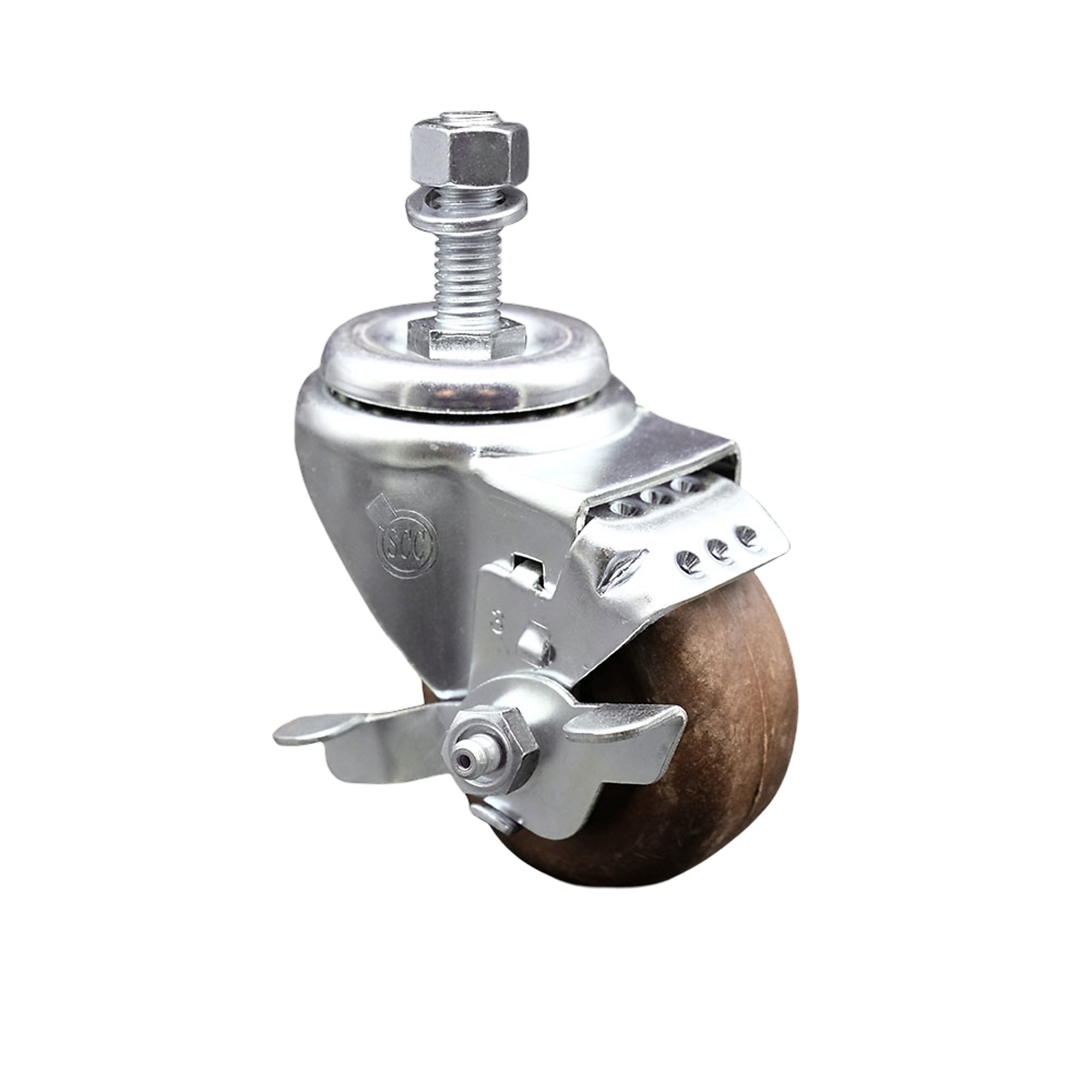 Service Caster, 3 1/2Inch x 1 1/4Inch Stem Caster, Wheel Diameter 3.5 in, Caster Type Swivel, Package (qty.) 1, Model SCC-TS20S3514-GFNSHT-TLB-M1215