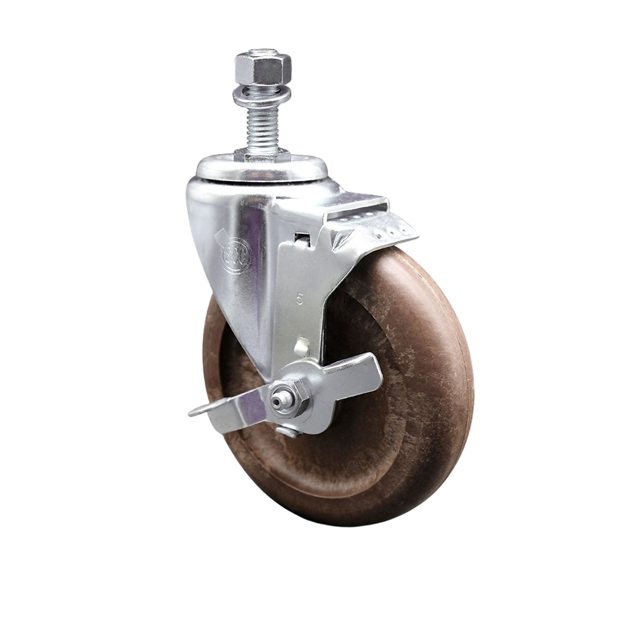 Service Caster, 5Inch x 1 1/4Inch Stem Caster, Wheel Diameter 5 in, Caster Type Swivel, Package (qty.) 1, Model SCC-TS20S514-GFNSHT-TLB-M1215