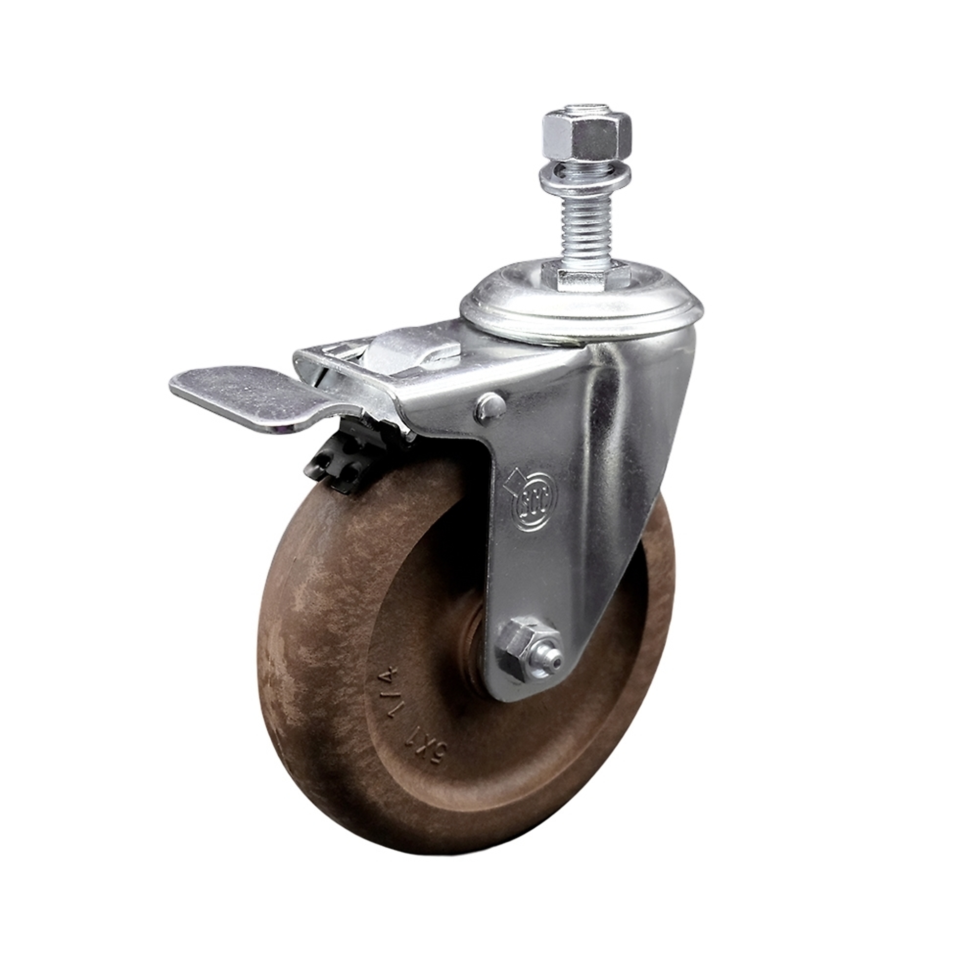 Service Caster, 5Inch x 1 1/4Inch Stem Caster, Wheel Diameter 5 in, Caster Type Swivel, Package (qty.) 1, Model SCC-TSTTL20S514-GFNSHT-M1215