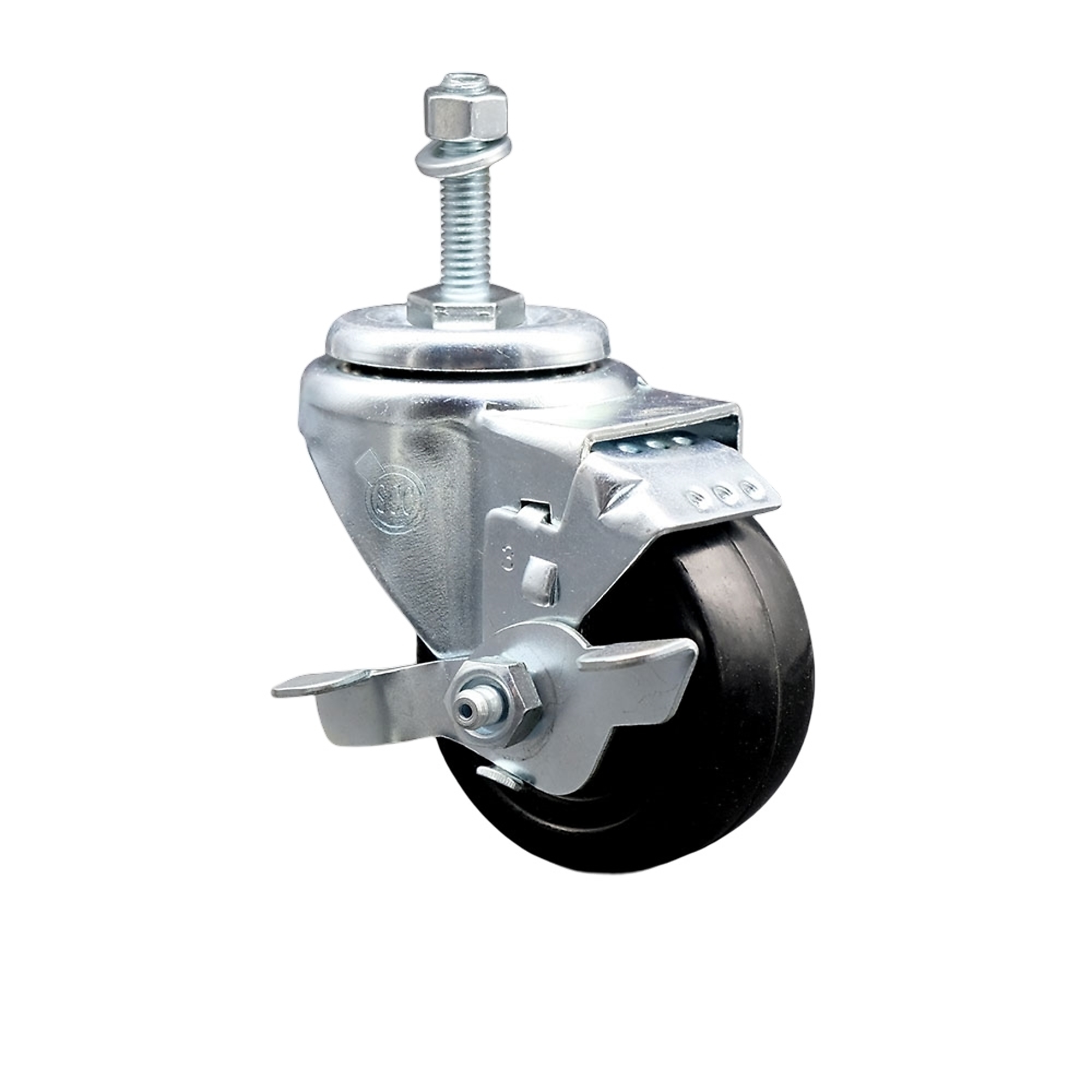 Service Caster, 3Inch x 1 1/4Inch Stem Caster, Wheel Diameter 3 in, Caster Type Swivel, Package (qty.) 1, Model SCC-SSTS20S314-HRS-TLB-381615