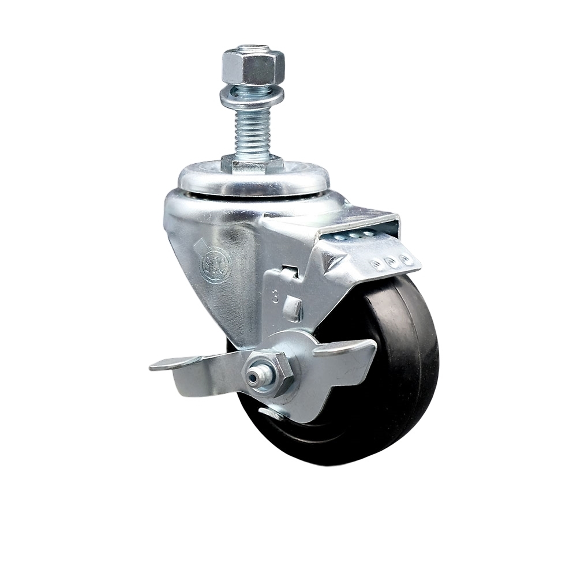 Service Caster, 3Inch x 1 1/4Inch Stem Caster, Wheel Diameter 3 in, Caster Type Swivel, Package (qty.) 1, Model SCC-SSTS20S314-HRS-TLB-M1215