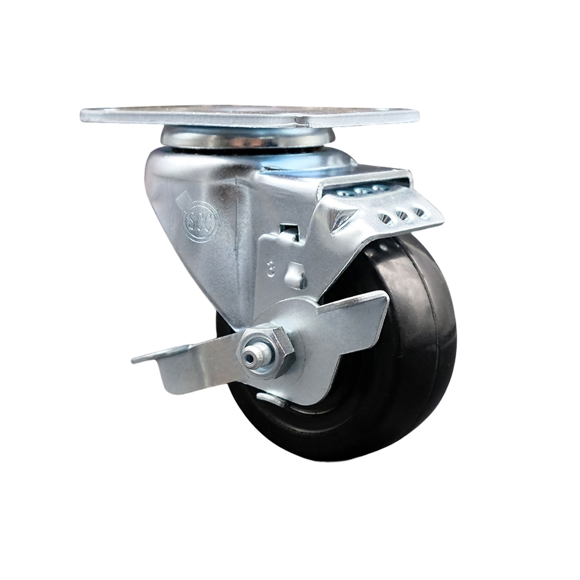 Service Caster, 3Inch x 1 1/4Inch Plate Caster, Wheel Diameter 3 in, Caster Type Swivel, Package (qty.) 1, Model SCC-SS20S314-HRS-TLB